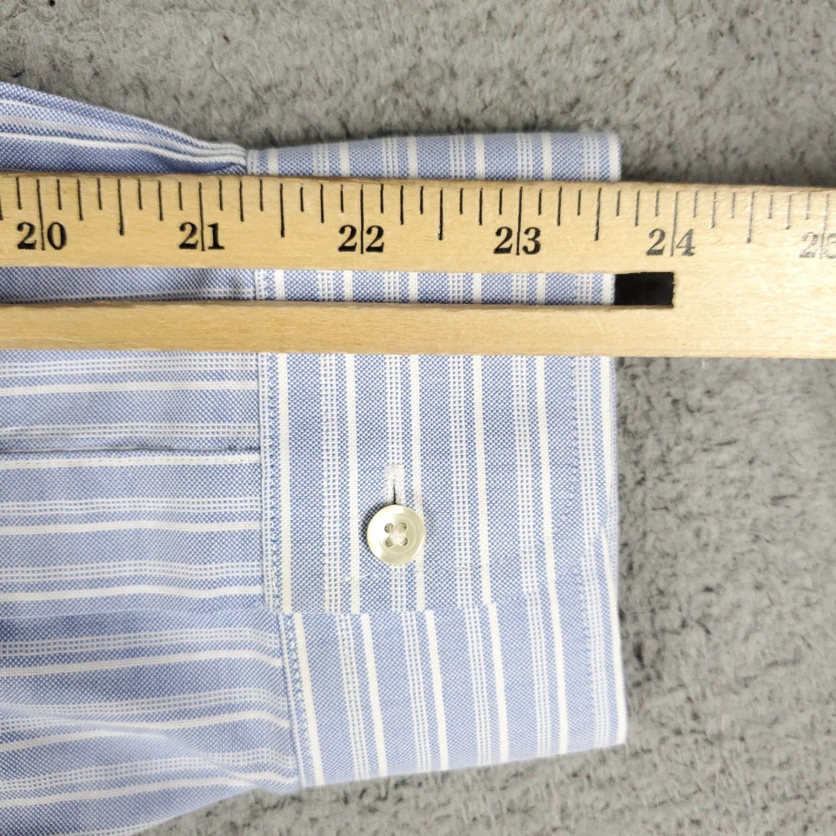 Brooks Brothers Brooks Brothers Dress Shirt Mens 17.5 Blue Striped Long Sleeve Button Down Shirt Size 48R - 7 Thumbnail