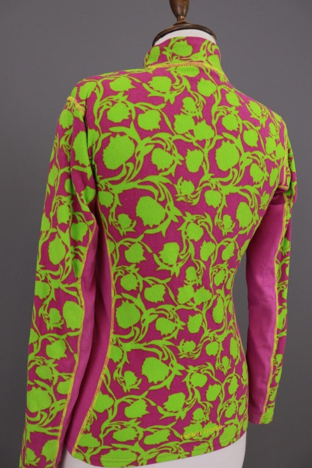 Designer Kari Traa Green Floral Full Zip Fleece Jacket Size S Size S / US 4 / IT 40 - 12 Thumbnail