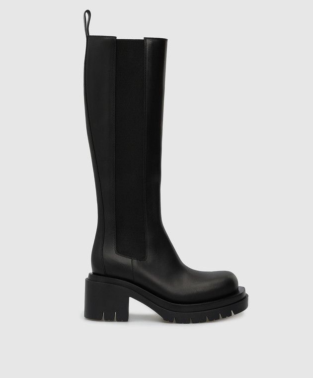 Bottega Veneta o1y0725 Square Heel Boots in Black Size US 8 / IT 38 - 1 Thumbnail