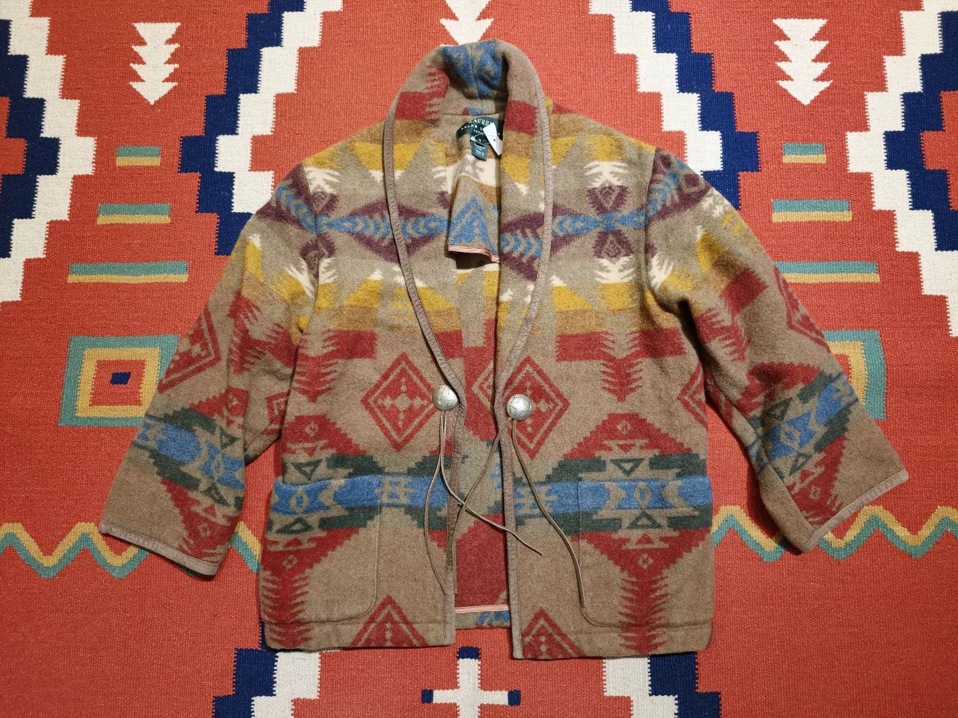 RRL Ralph Lauren Vintage Ralph Lauren Navajo Wool Cardigan Size S / US 4 / IT 40 - 1 Thumbnail