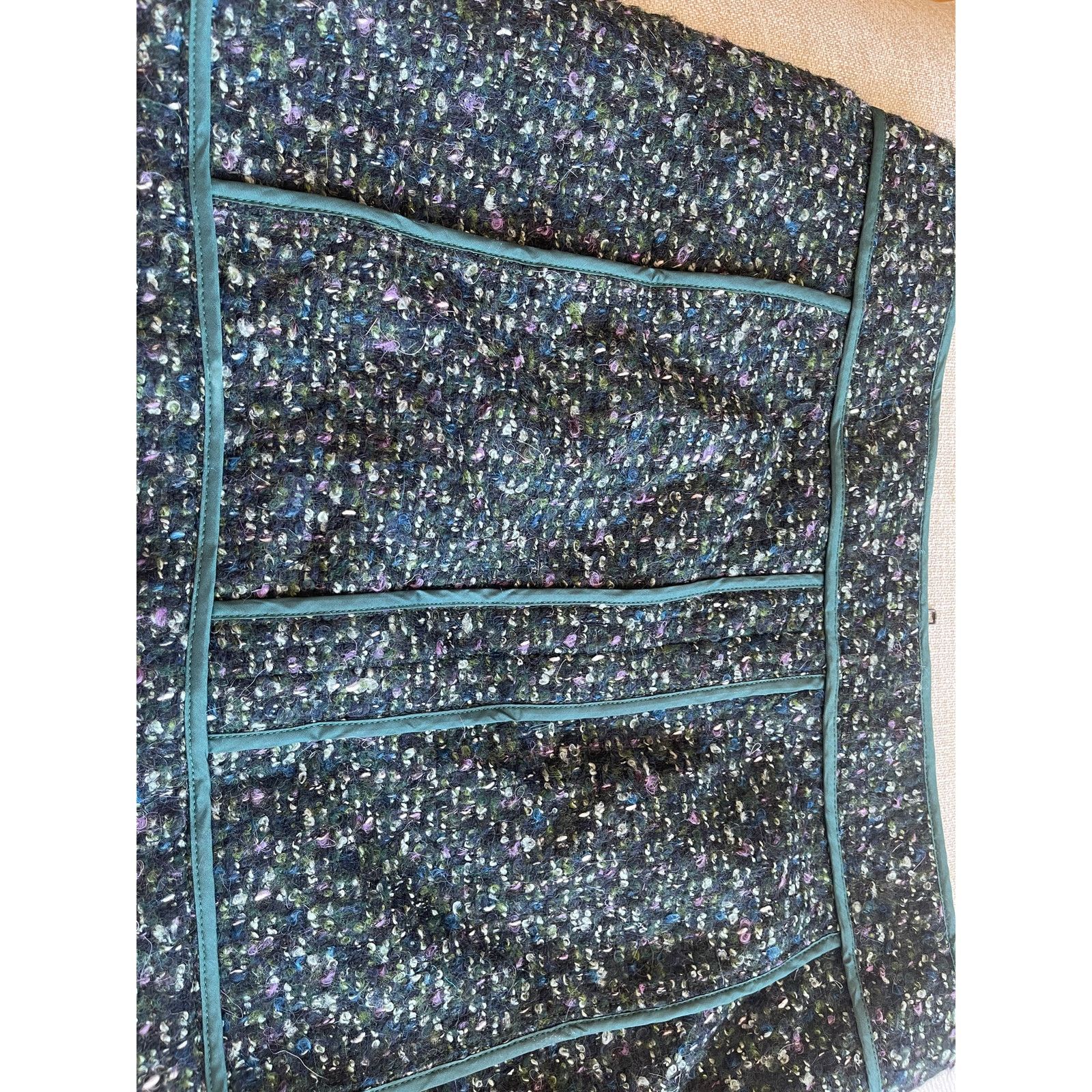 J.Crew J. Crew Tweed Evergreen Wool Mini Skirt Size 32" / US 10 / IT 46 - 3 Thumbnail