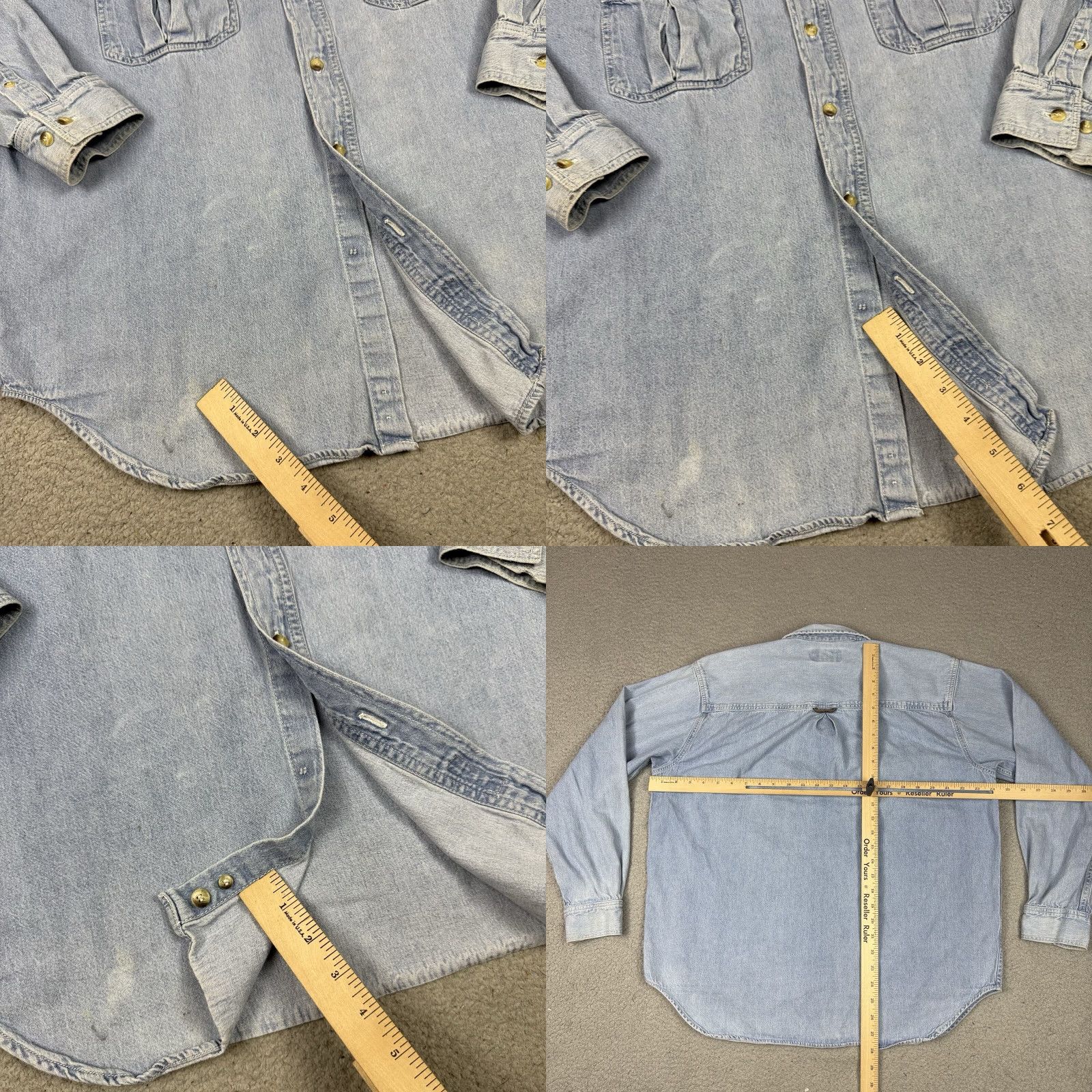 Marlboro VINTAGE Marlboro Country Store Shirt Adult L Denim Long Sleeve Button Pocket Distressed 90s Cowboy Men L Blue Cotton Denim Accessories: Pleated Logo Size US L / EU 52-54 / 3 - 8 Thumbnail