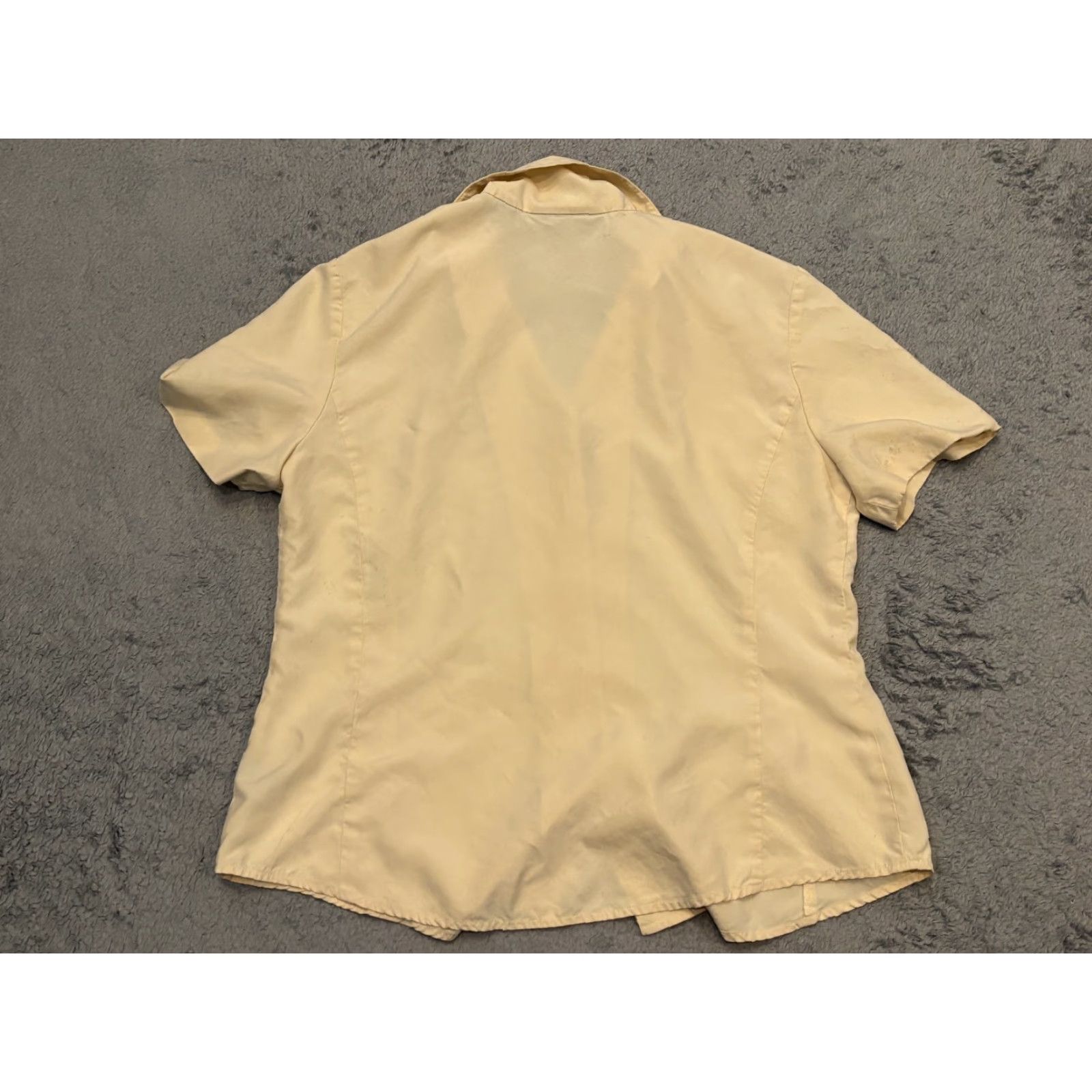 Ellen Tracy VINTAGE Linda Allard Ellen Tracy Button Down Blouse 100% Silk Womens 12 Yellow Short Slv Size XL / US 12-14 / IT 48-50 - 7 Thumbnail