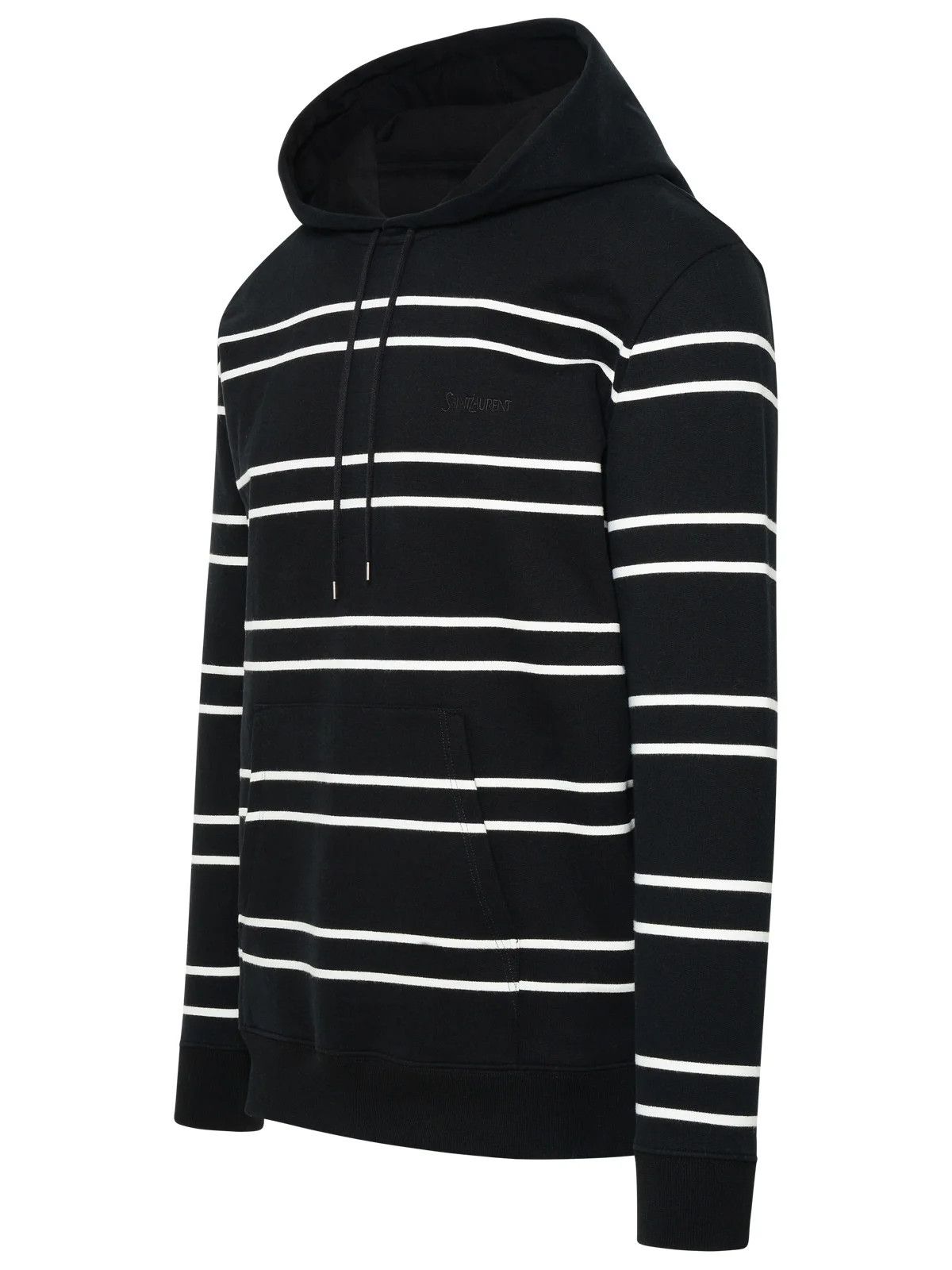 Saint Laurent Paris o1y0325 Hoodie in Black/White Size US M / EU 48-50 / 2 - 2 Thumbnail