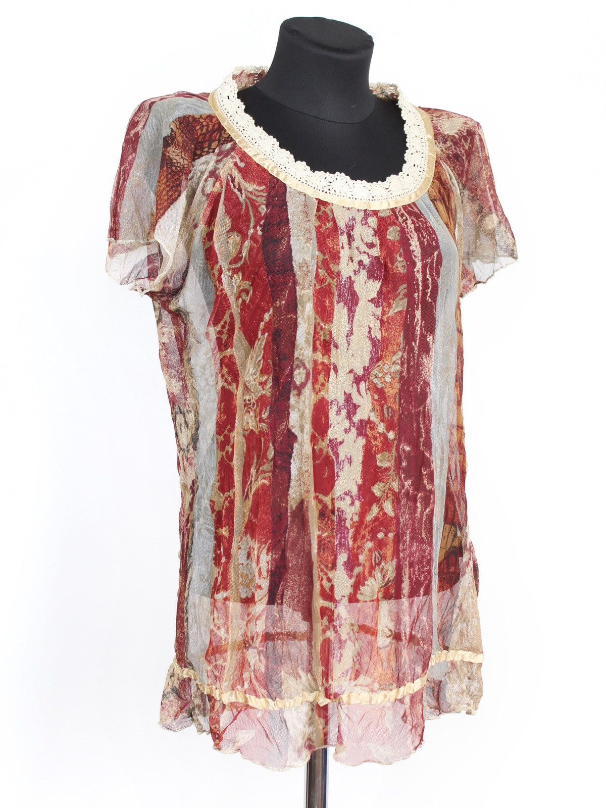Roberto Cavalli Roberto Cavalli 2006 Women’s Mesh Multicolor T-shirt Top Size XL / US 12-14 / IT 48-50 - 9 Thumbnail