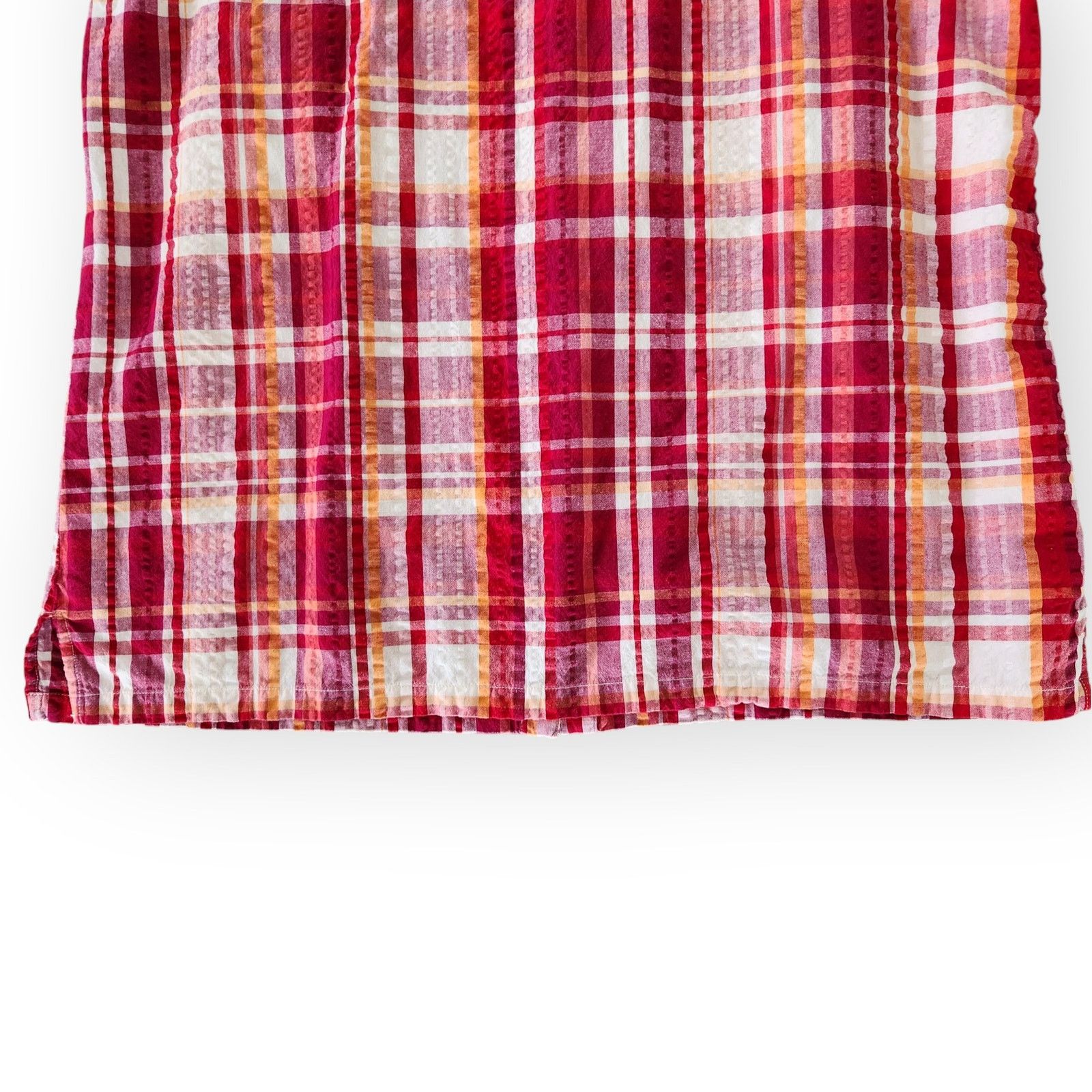 Vintage Y2K Red Plaid Sleeveless Button Down Top Cotton 2X Size XXL / US 16-18 / IT 52-54 - 7 Thumbnail