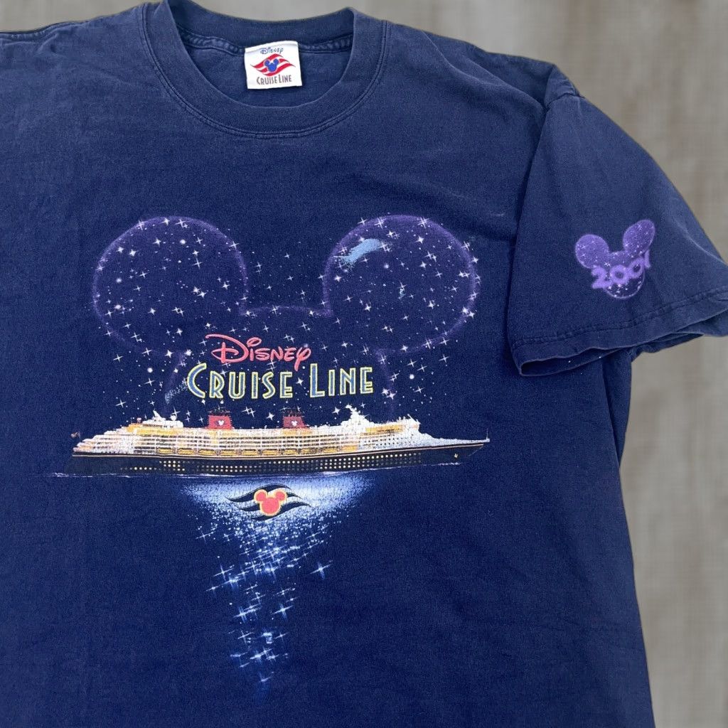 Disney Vintage Disney Cruise Line Shirt Men XL Blue Tee Mickey Faded Grunge Ship Cartoon Retro 90s Mens Disney Shirt XL Blue Size US XL / EU 56 / 4 - 1 Thumbnail