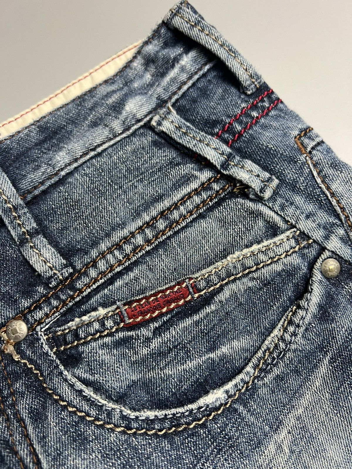 Marithe + Francois Girbaud × Vintage Vintage 2000s MFG Distressed Splash Flare Denim Size US 32 / EU 48 - 6 Thumbnail