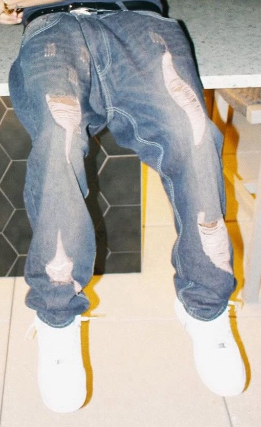 Other Balenciaga Type Hand Distressed Denim Jeans Size US 36 / EU 52 - 3 Thumbnail