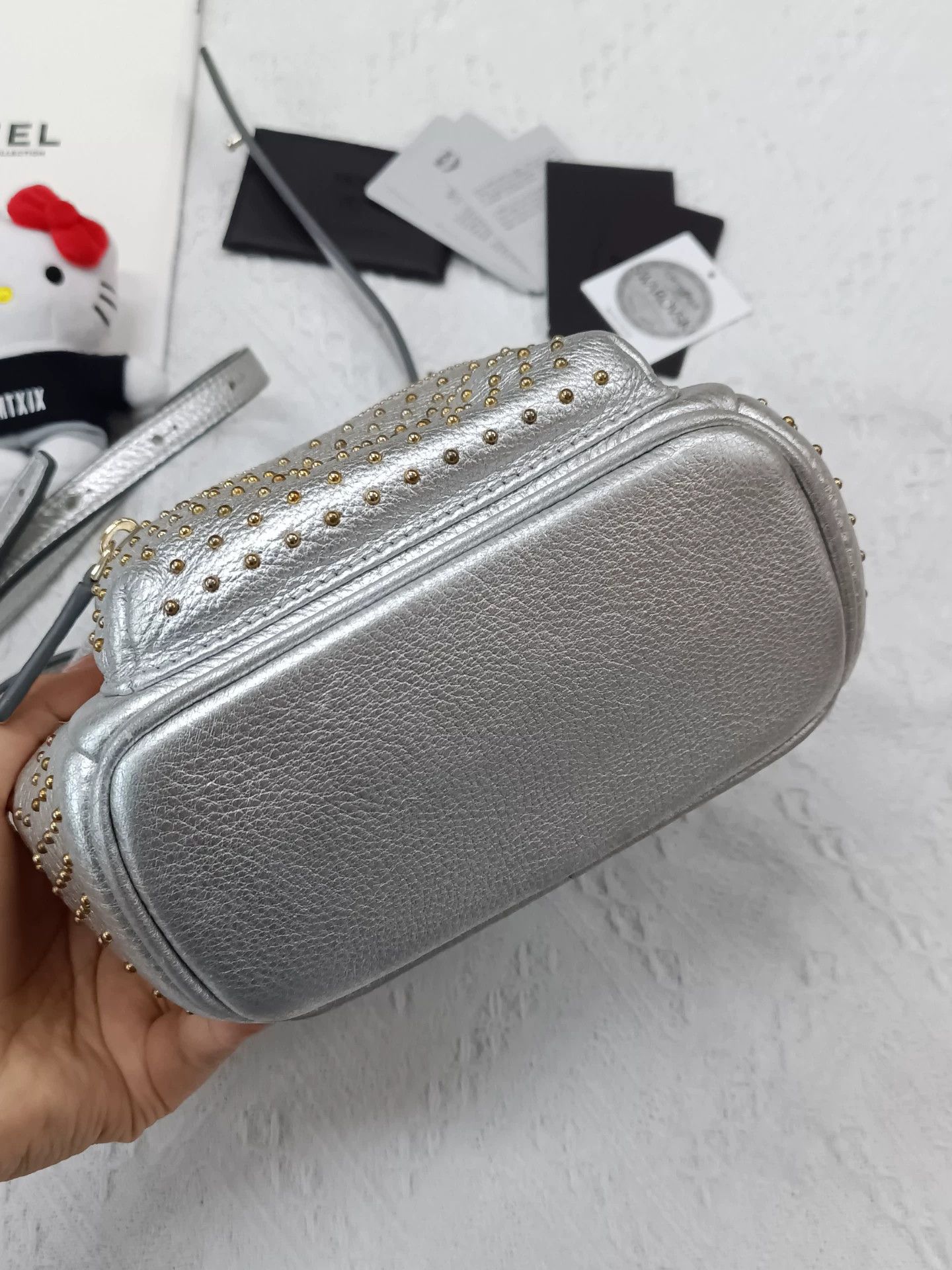 MCM MCM Silver Studded Backpack 17x19 (No Handle) Size ONE SIZE - 3 Thumbnail