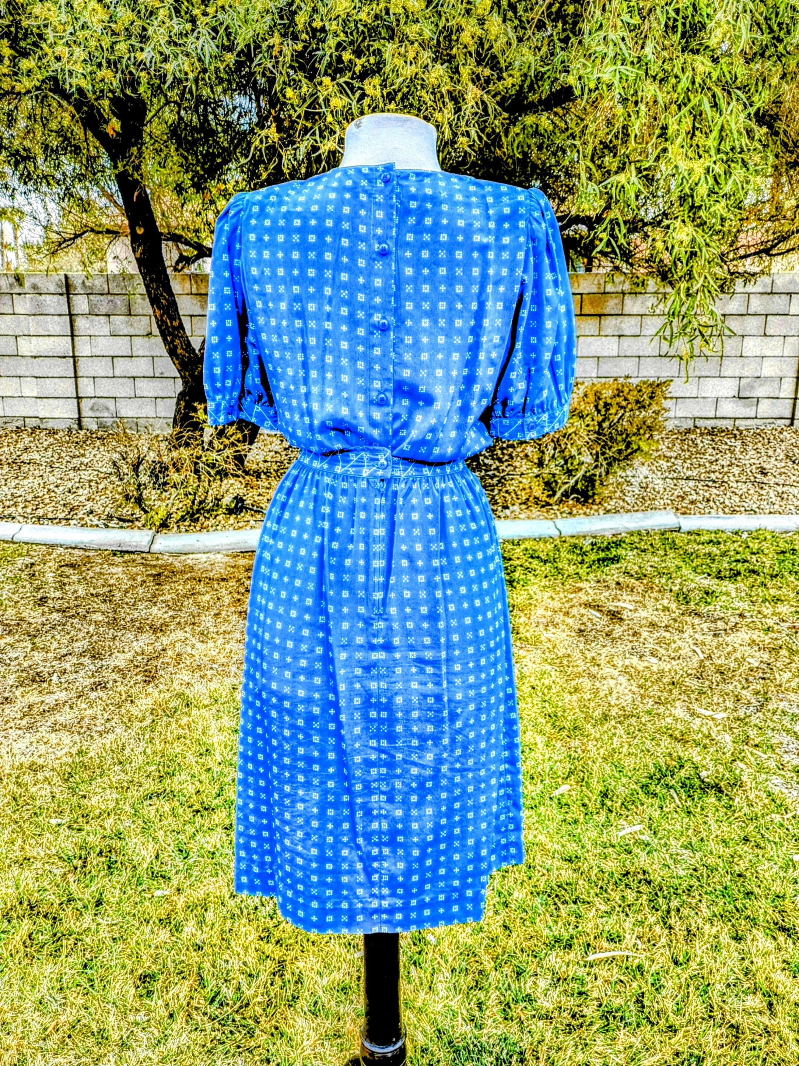Vintage 1980s VTG Maggy London By Jeannene Booher Silk Midi Dress Size S / US 4 / IT 40 - 2 Thumbnail
