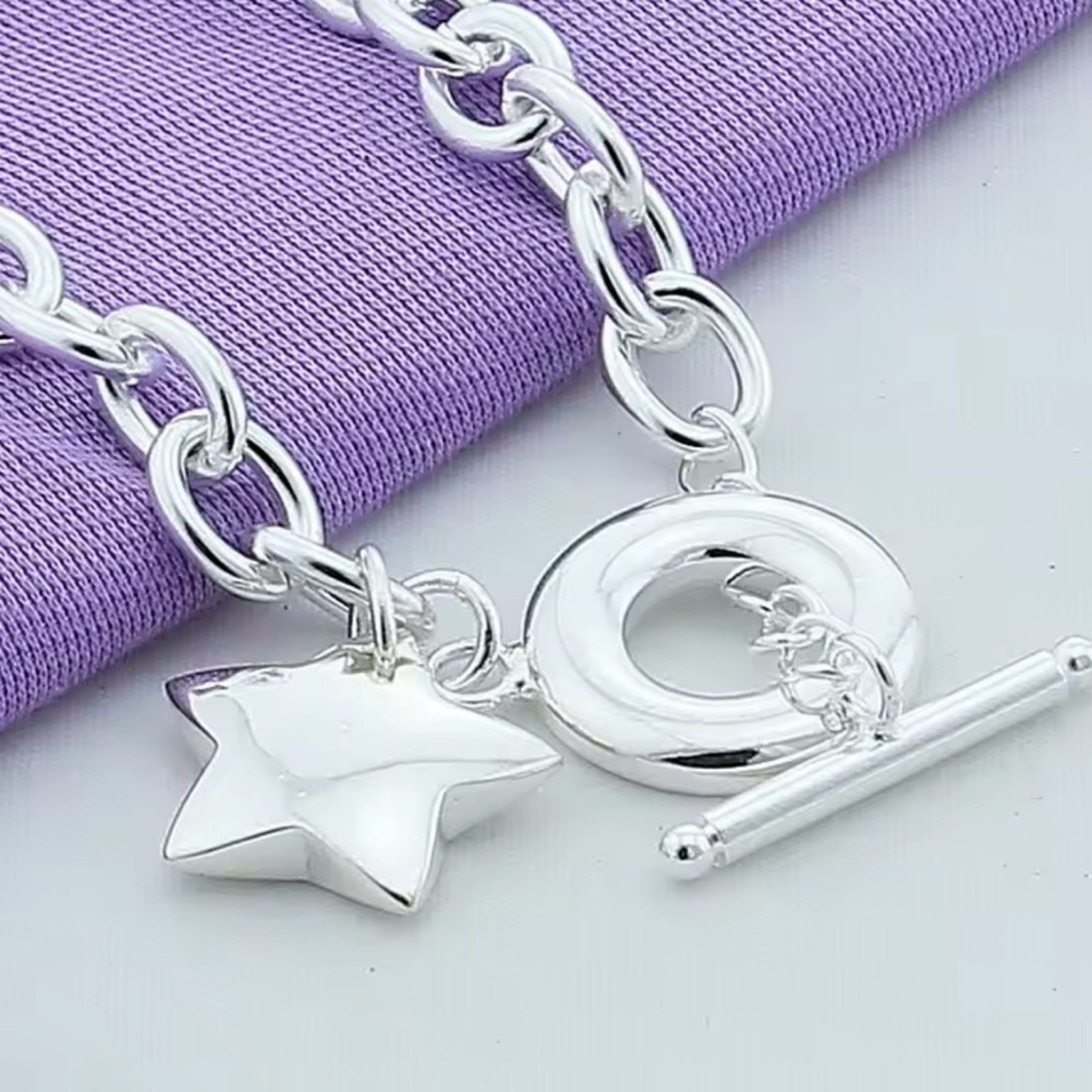 Other Sterling Silver Plated Star Chain Bracelet Size ONE SIZE - 3 Thumbnail