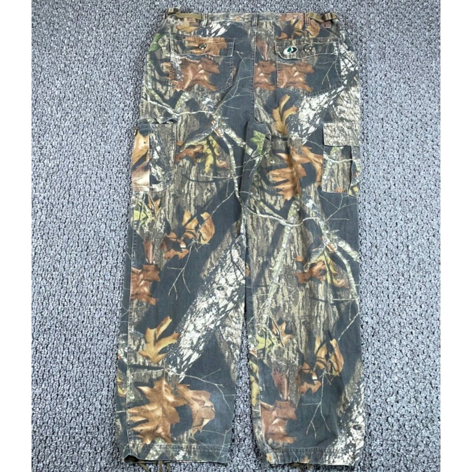 Vintage VTG Mossy Oak Camouflage Cargo Pants Men's Large Green Breakup Camo Adjustable Cotton Blend Polyester Cotton Mossy Oak Size US 37 - 2 Thumbnail