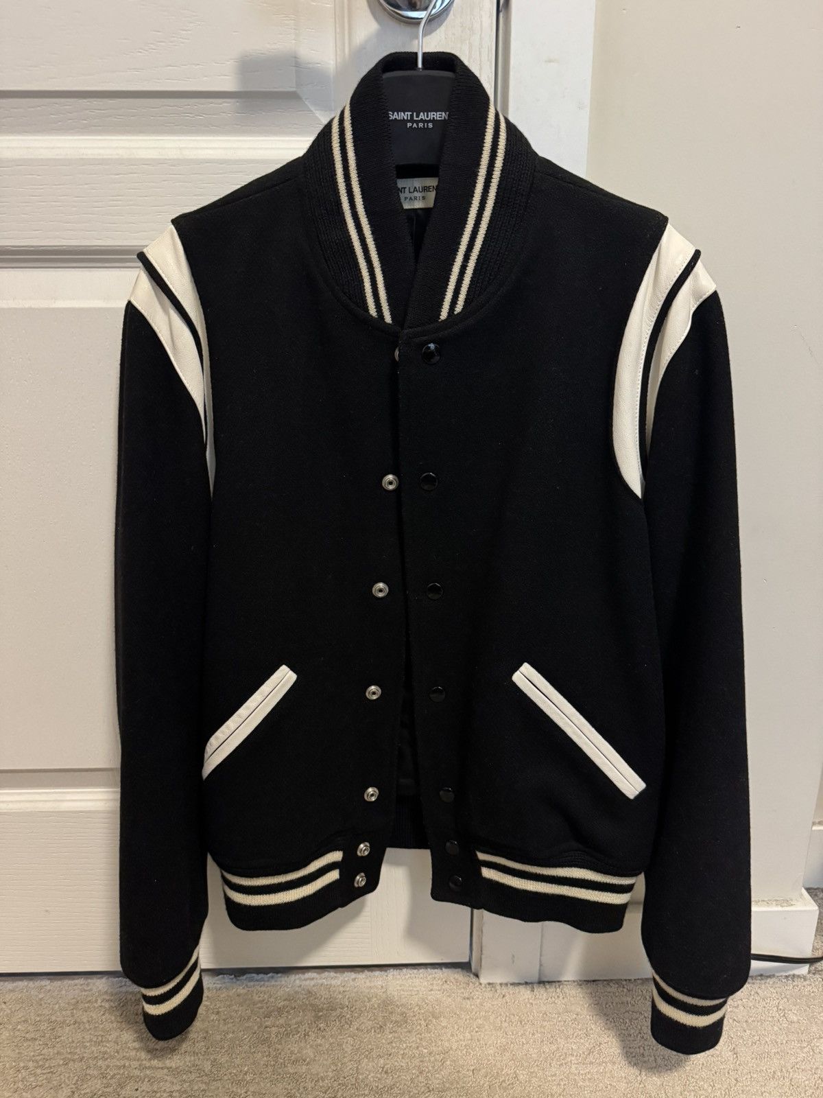Saint Laurent Teddy jacket - FW14 - Black & White - Size 48