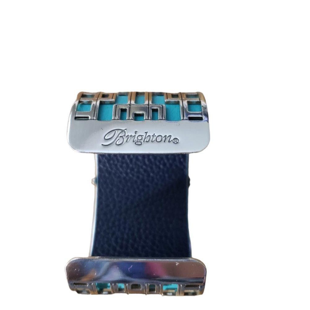 Brighton Brighton Christo Lyon Turquoise/Black Silver Tone Cuff Size ONE SIZE - 3 Thumbnail