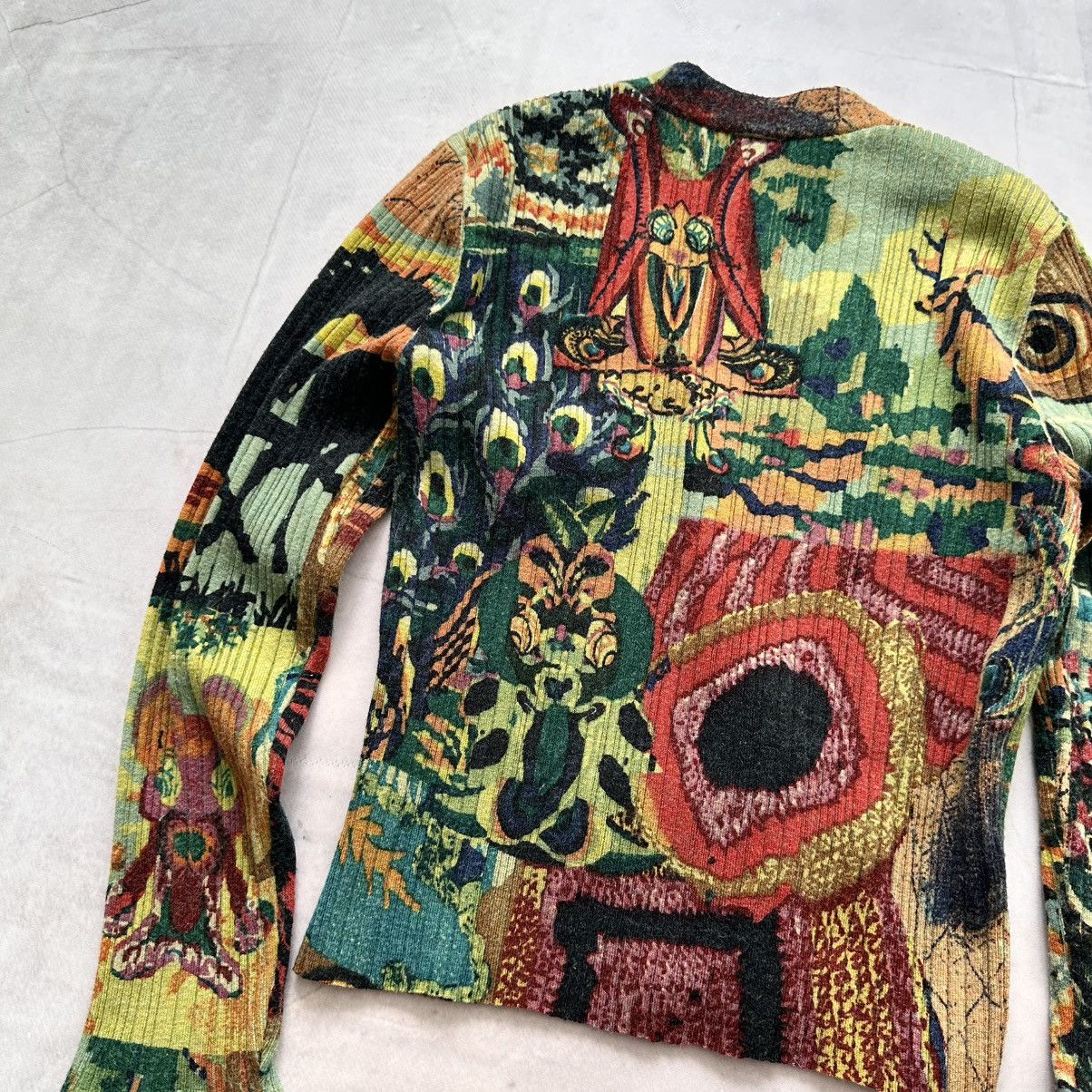 Hysteric Glamour Patchwork Ribbed Sweater Cardigan Custo Barcelona Style Size S / US 4 / IT 40 - 10 Thumbnail