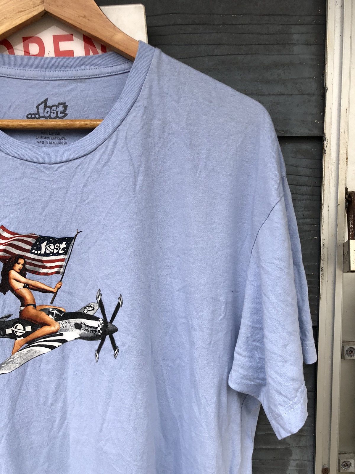 Hysteric Glamour × Vintage 🔥Vintage Y2K🔥RARE Lost Industries Girl Usa Plane Tshirt Size US XL / EU 56 / 4 - 7 Thumbnail