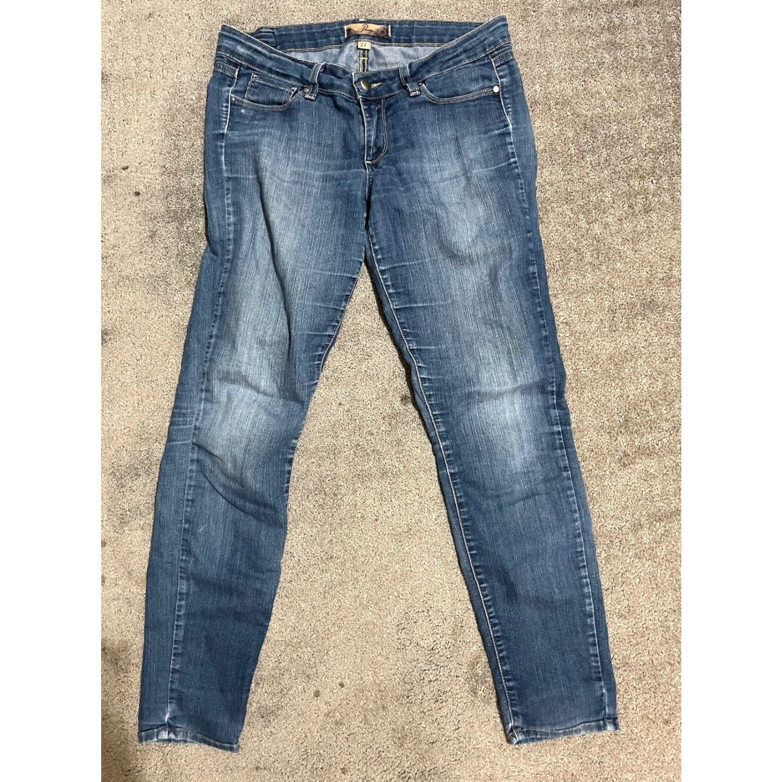 Paige PAIGE Jeans womens size 27 dark wash Peg Super skinny stretch denim jeans Size 27" / US 4 / IT 40 - 3 Thumbnail