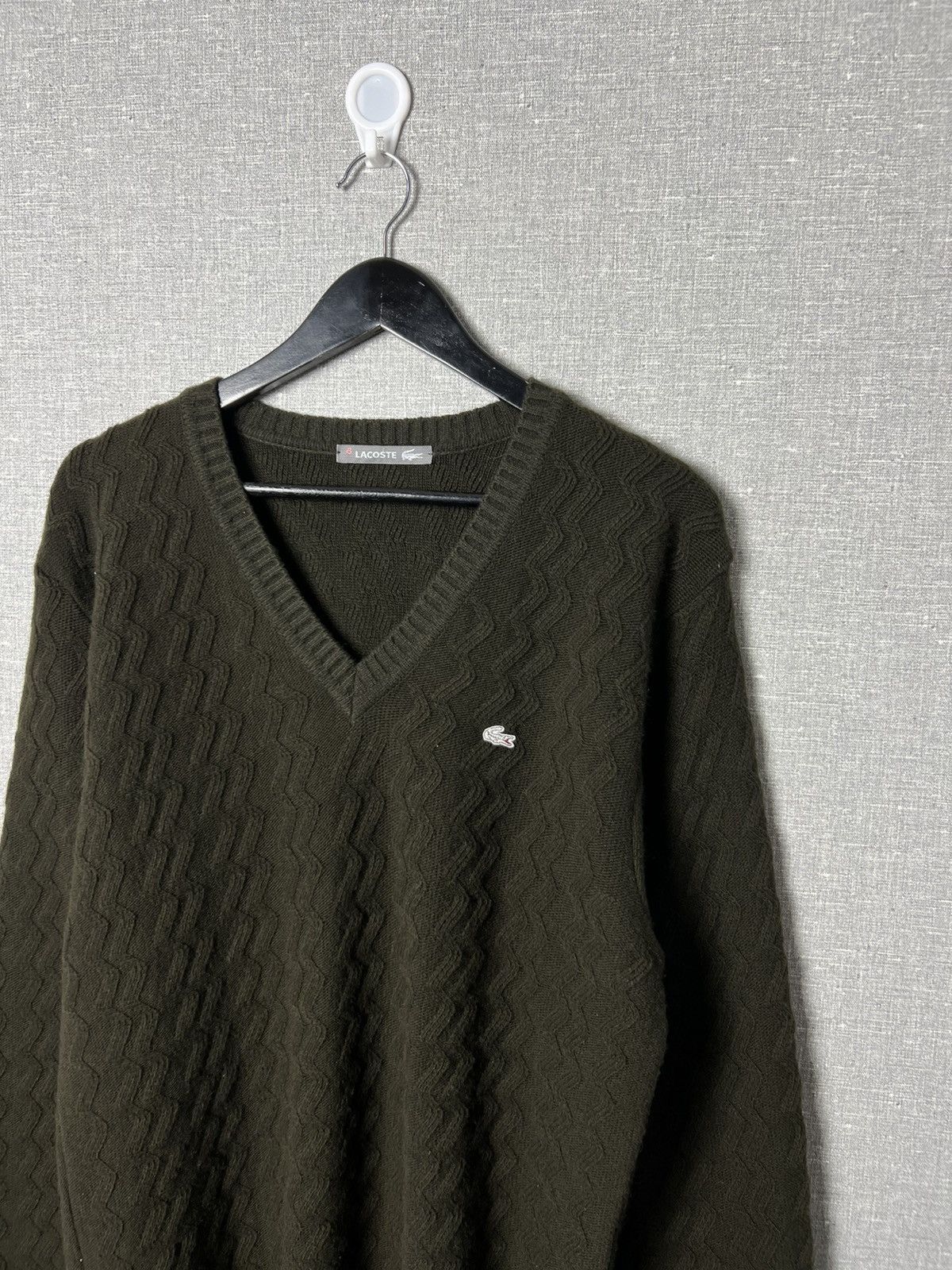 Lacoste Lacoste White Crocodile Logo Wool & Cashmere Knitted Sweater Size US M / EU 48-50 / 2 - 2 Thumbnail