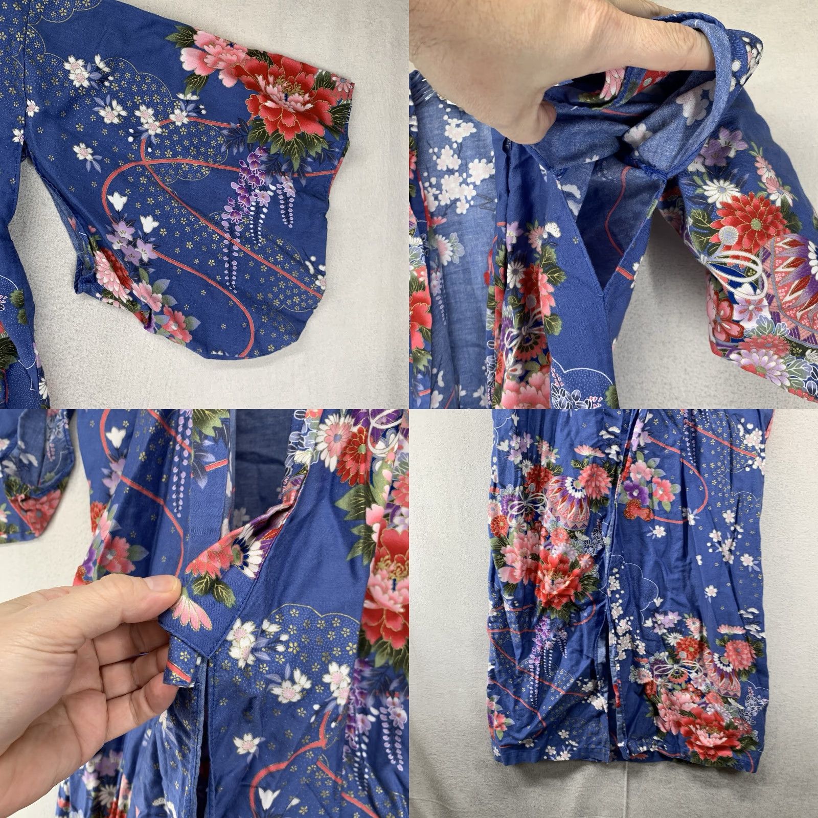 Vintage VINTAGE Bohemian Womens Blouse 2XS Cotton Floral Kimono Wrap Top Fall Spring Summer Size XXS / US 00 / IT 34 - 8 Thumbnail