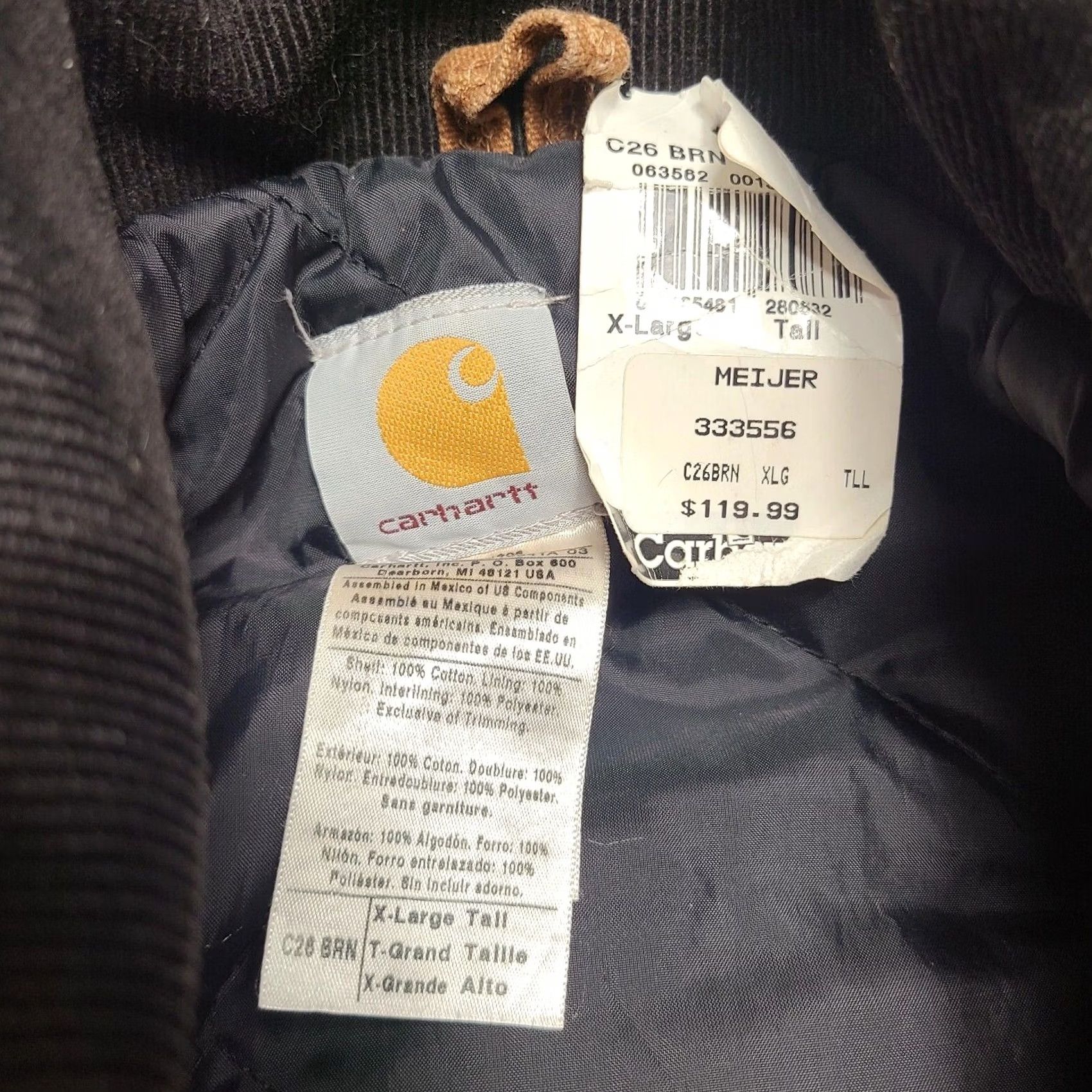 Carhartt VINTAGE Carhartt C26 Coat Quilt Lined Men XL Tall Sandstone Artic Brown Nylon Lined 90s Outdoor USA Classic Embroidered Zip-Hook & Loop Mens Coa t Size US XL / EU 56 / 4 - 4 Thumbnail