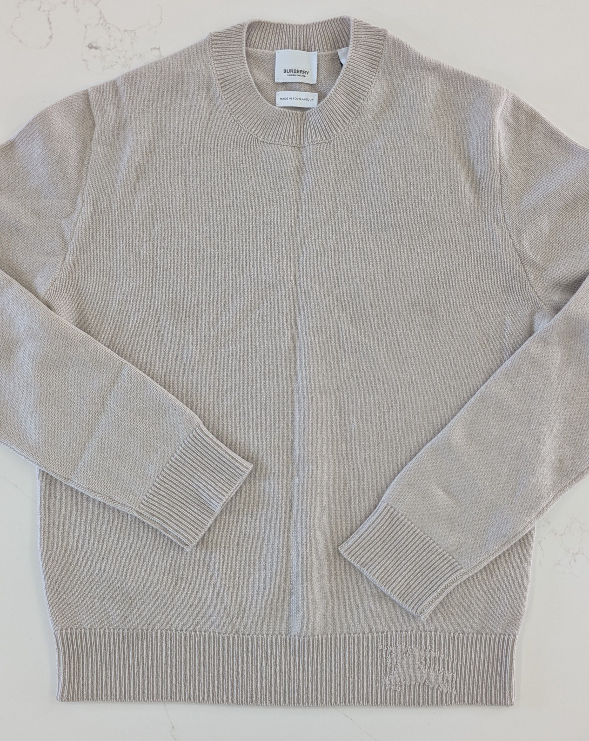 Burberry BURBERRY Grey 100% Cashmere Crew Neck Made in Scotland Size US S / EU 44-46 / 1 - 1 Thumbnail