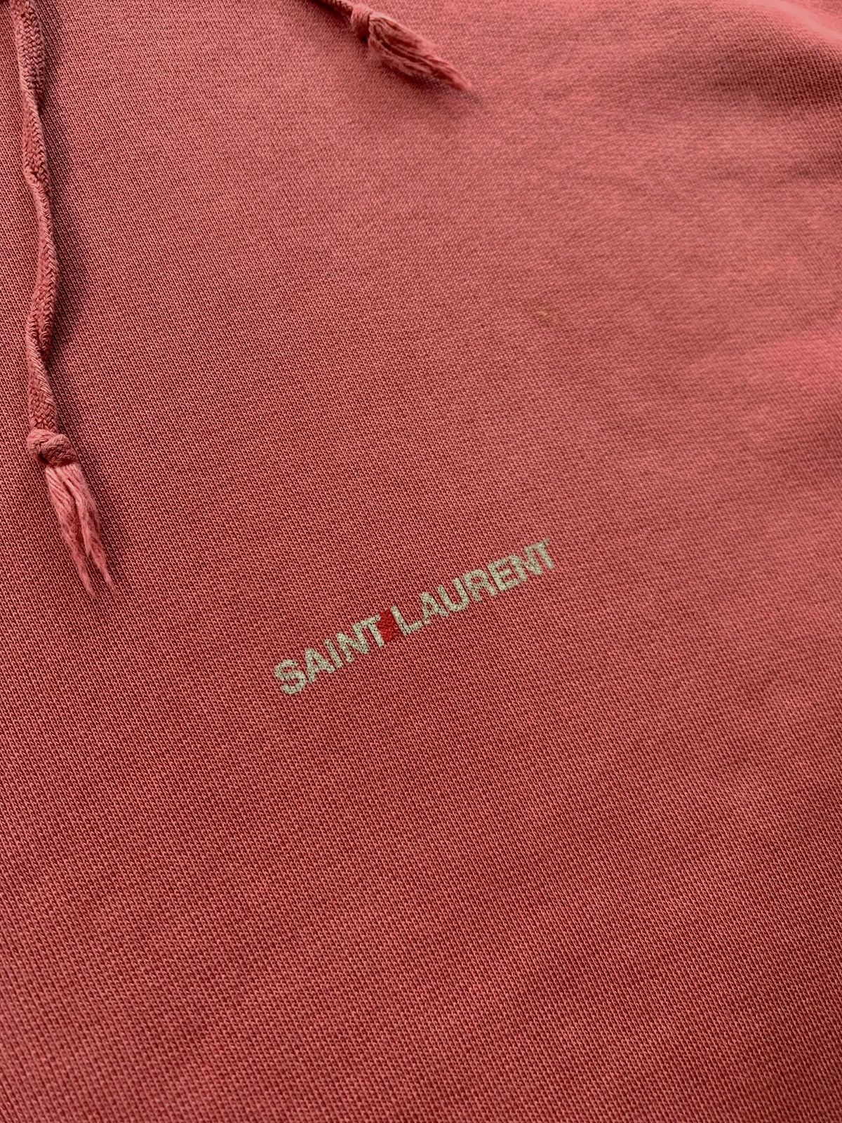 Saint Laurent Paris FREE TAX! Distressed Logo Hoodie by Hedi Slimane Size US S / EU 44-46 / 1 - 4 Thumbnail
