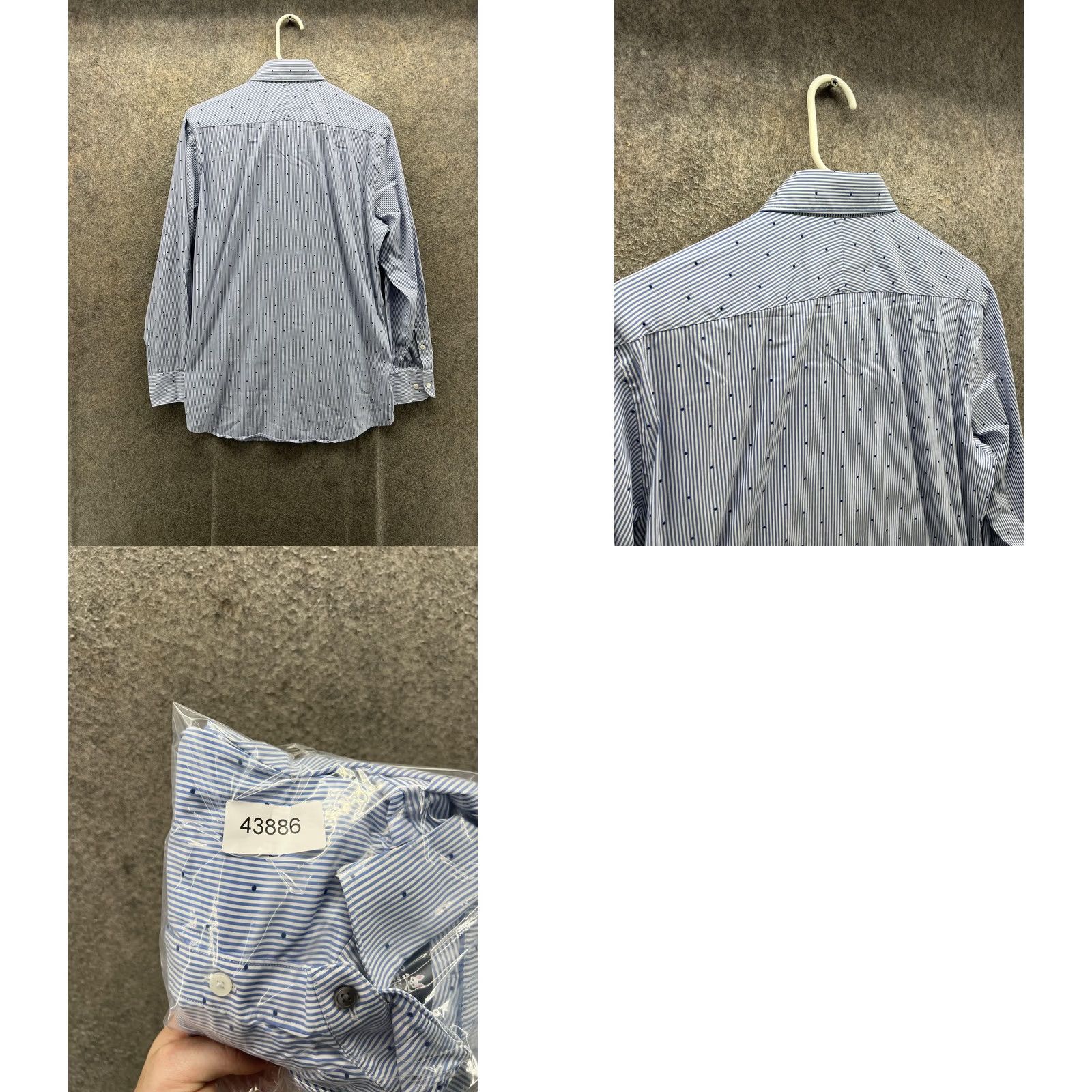 Psycho Bunny Psycho Bunny Dress Shirt Mens 15.5 32/33 Blue Stripe Slim Non-Iron Long Sleeve Shirt Size 42R - 8 Thumbnail