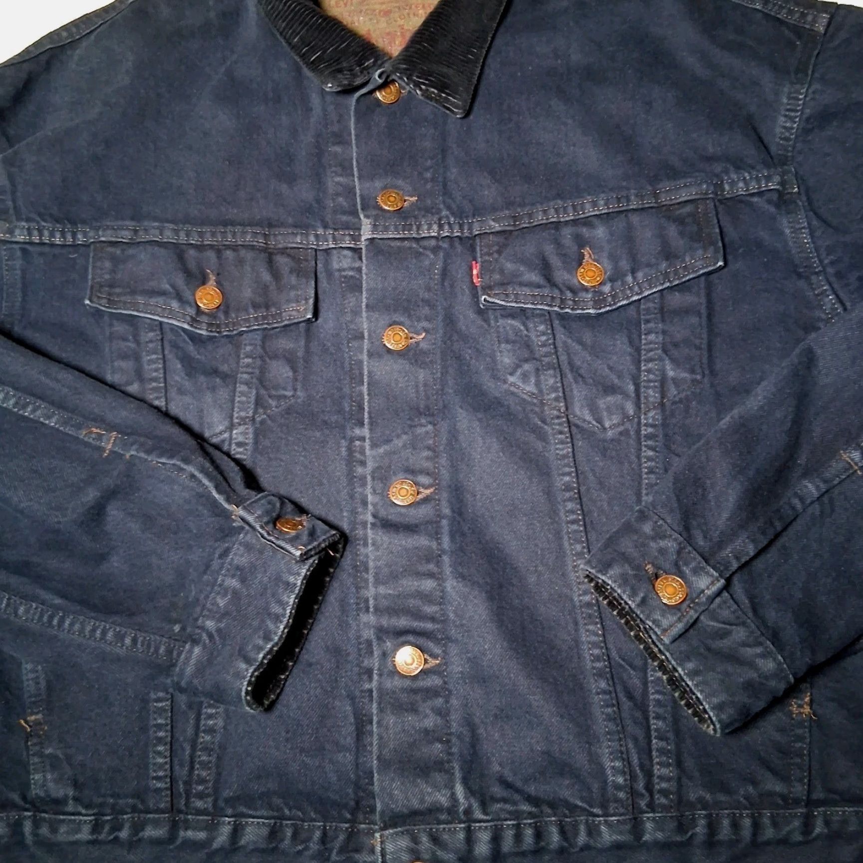 Levi's VINTAGE Levi's Levi Strauss Denim Jean Jacket L Blue Corduroy Trucker 70599 0730 Size US 33 - 2 Thumbnail