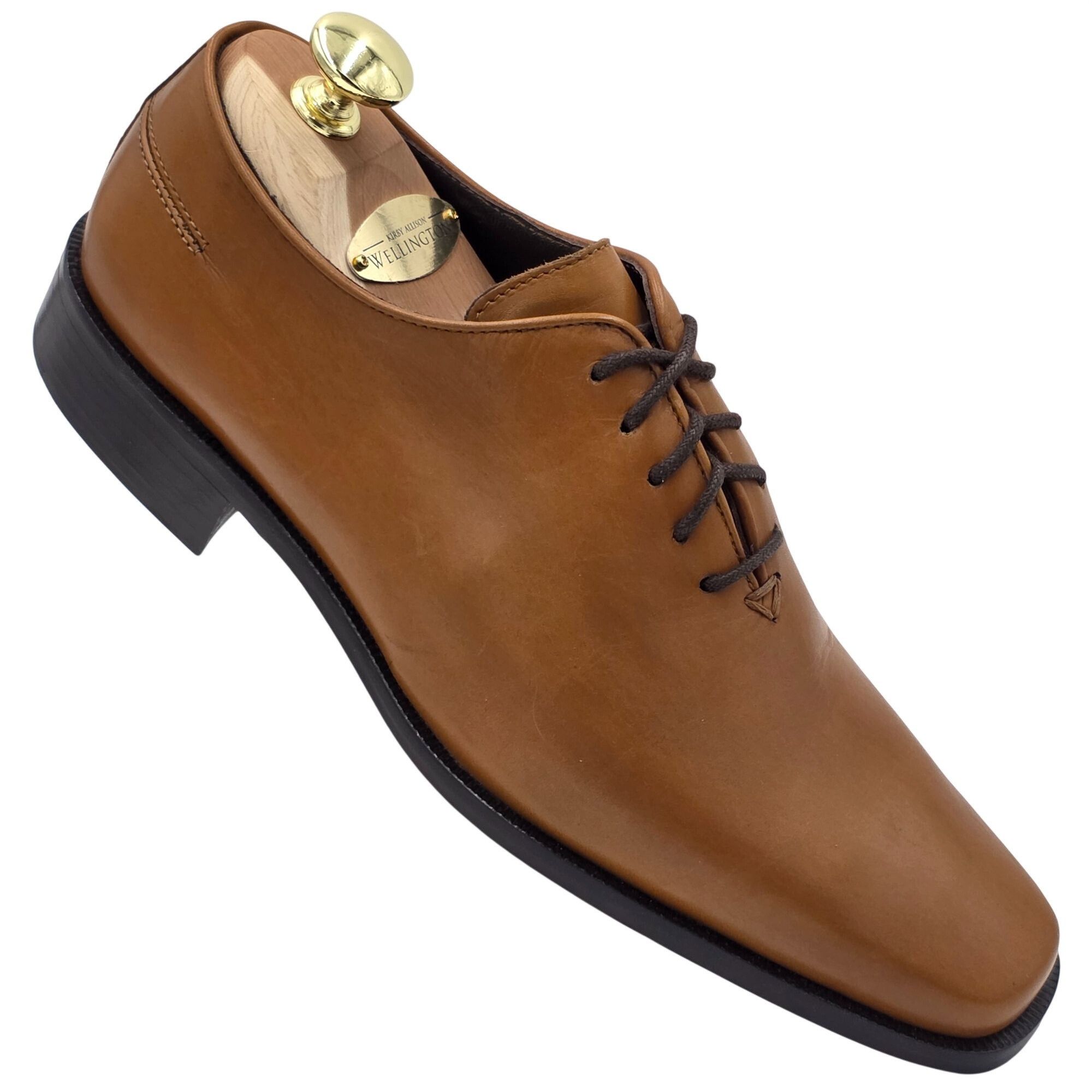 Donald Pliner NEW Donald J. Pliner Italy Wholecut Tan Calf Leather Derby Size US 7 / EU 40 - 8 Thumbnail