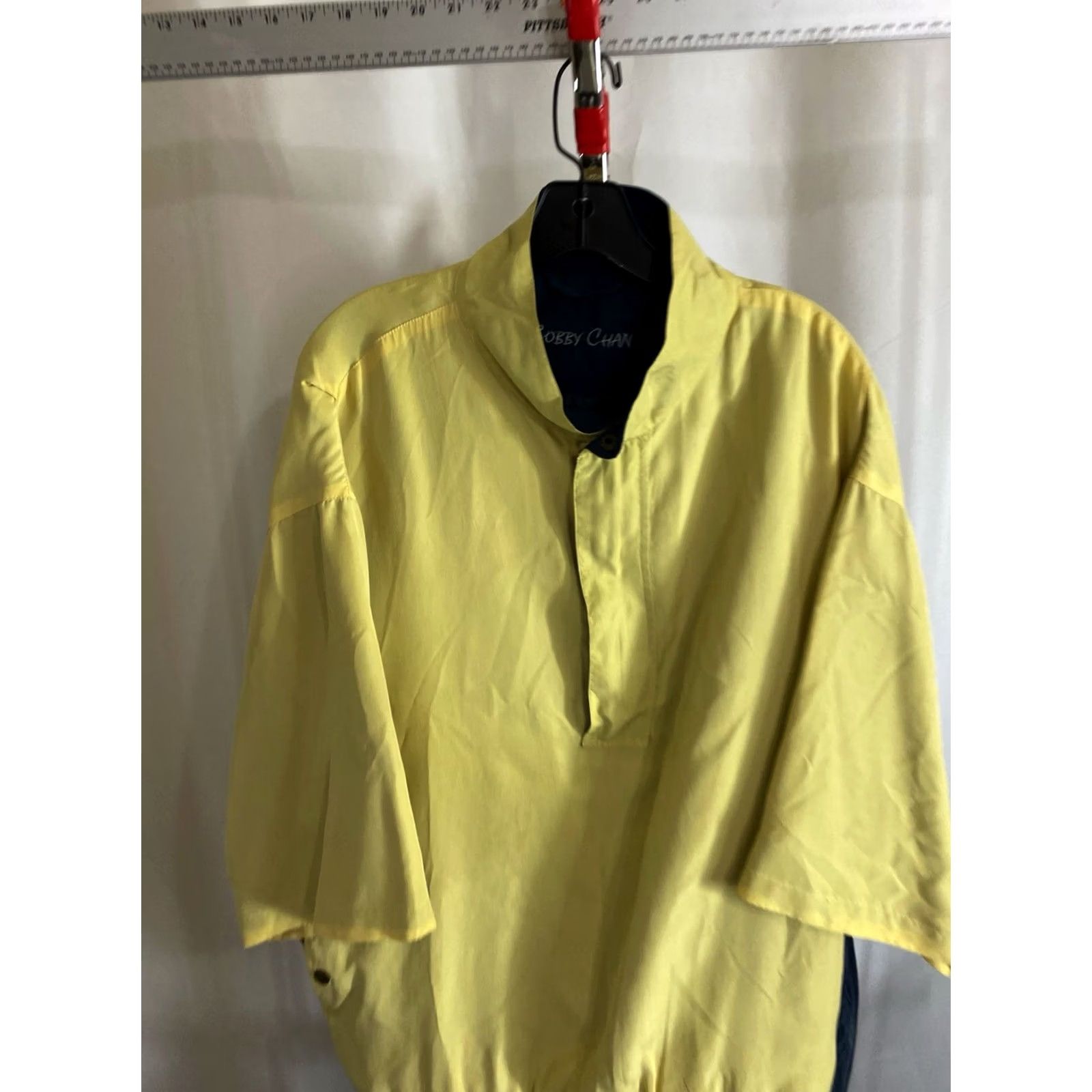 Vintage Bobby Chan 100% Silk Yellwo Golf Wind SWEATER Shirt Large L Shirt Mens Size US L / EU 52-54 / 3 - 5 Thumbnail