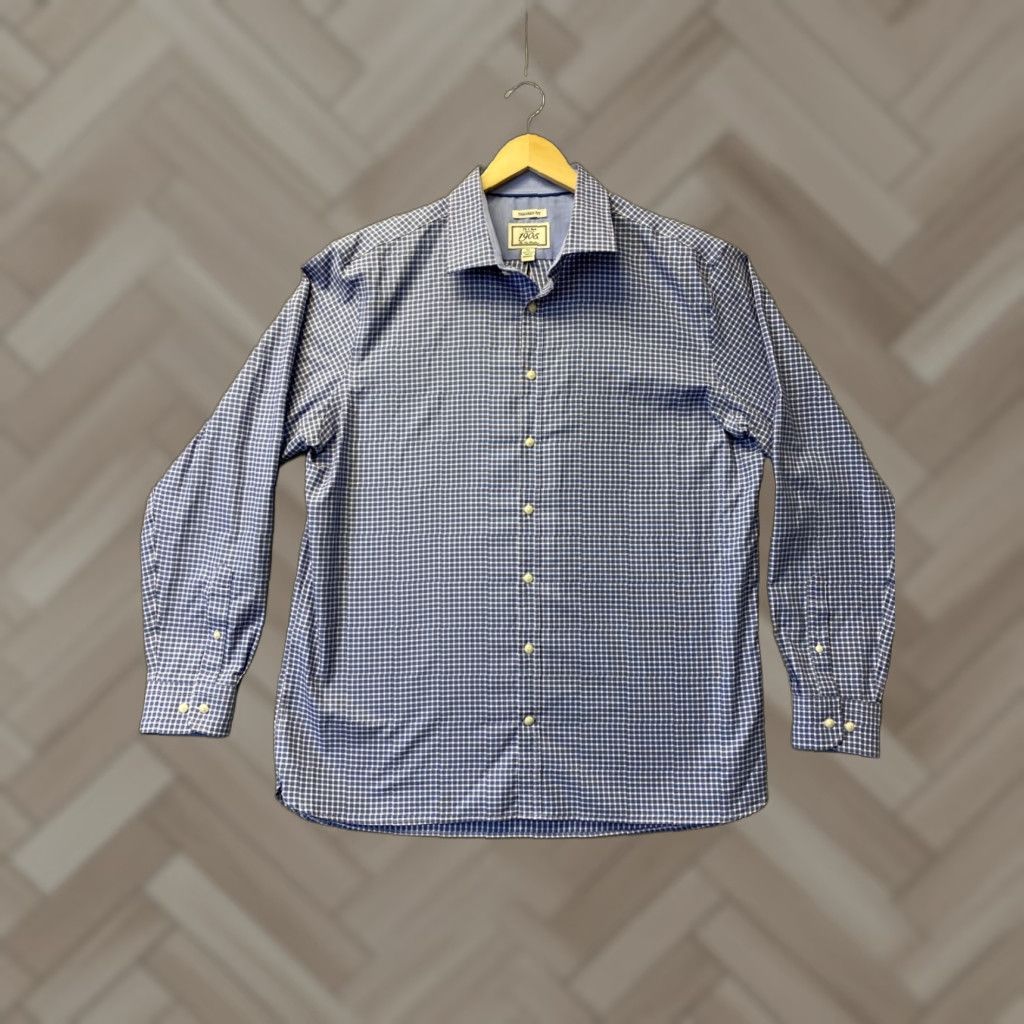 Jos. A. Bank Jos A Bank 1905 Modern Fit Button Up Shirt Men L Blue Plaid Cotton /0094 Size US L / EU 52-54 / 3 - 1 Thumbnail