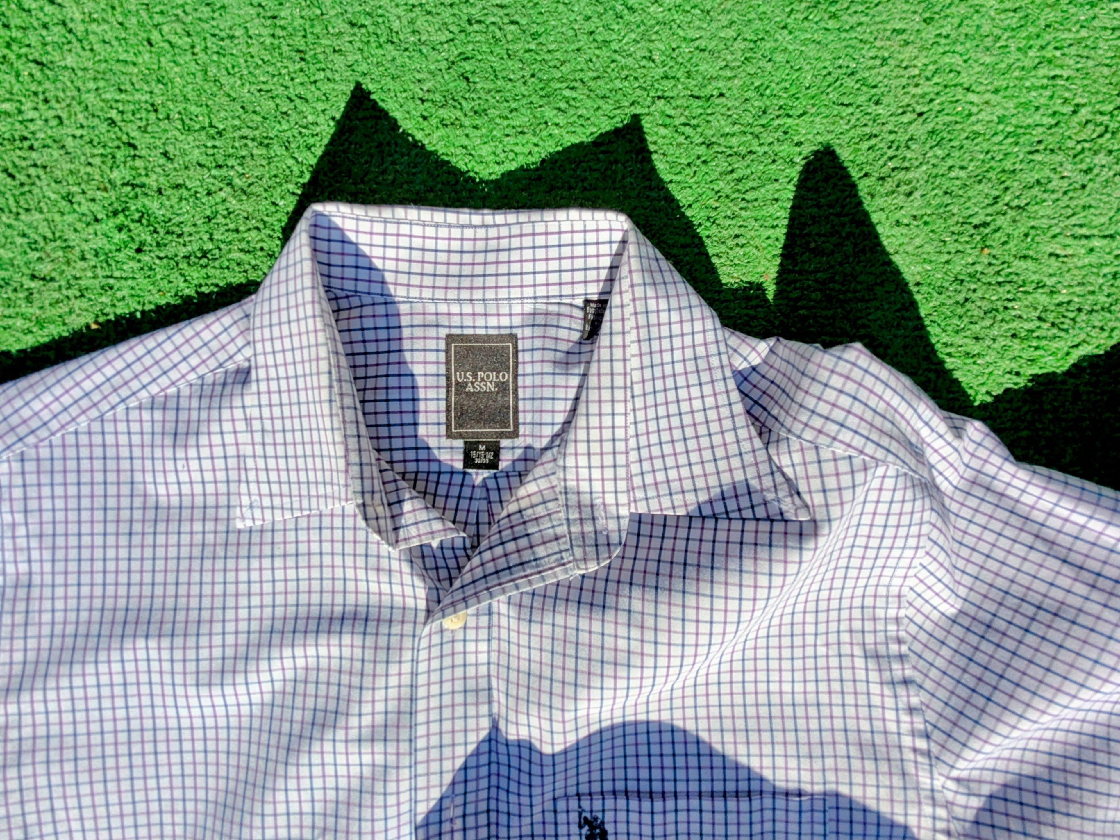 U.S. Polo Assn. U.S. Polo Assn. Button Single Pocket Check Dress Shirt EUC Size US M / EU 48-50 / 2 - 6 Thumbnail
