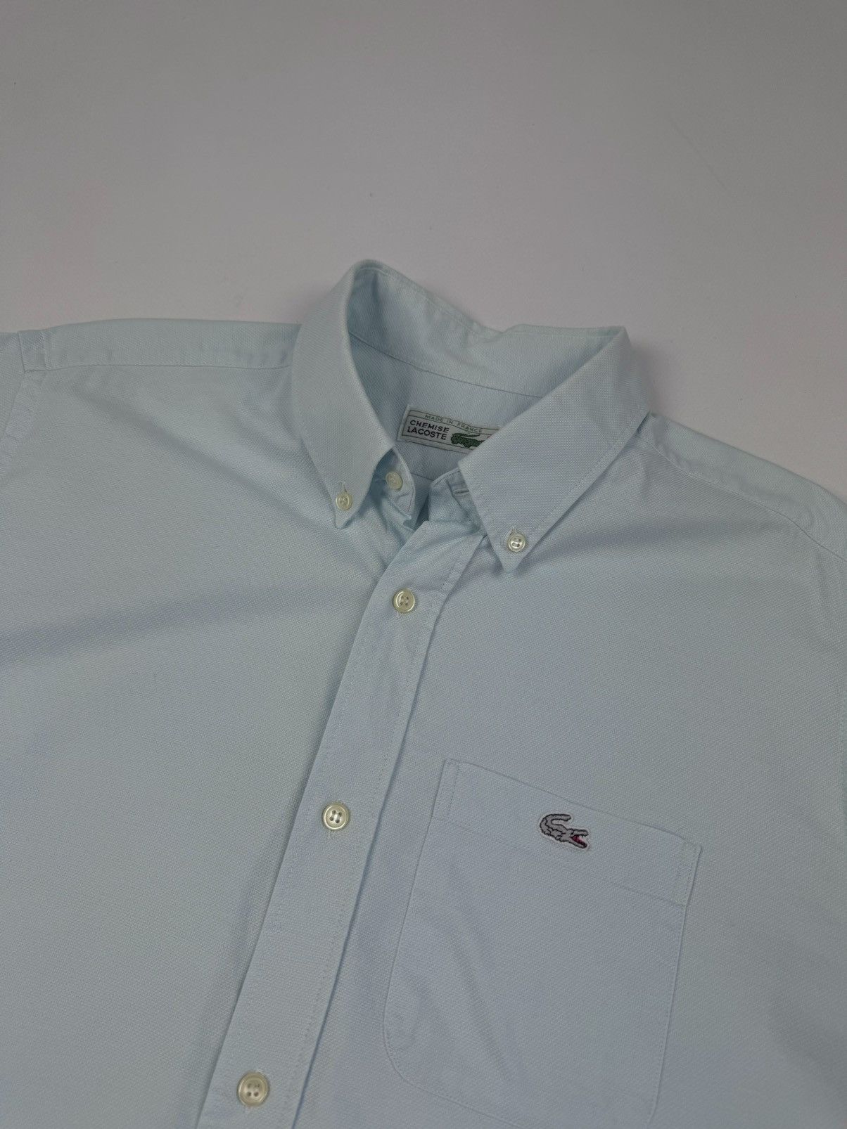 Lacoste × Vintage LACOSTE Vintage Chemise Blue White Logo Crocodile Shirt Size US XL / EU 56 / 4 - 1 Thumbnail