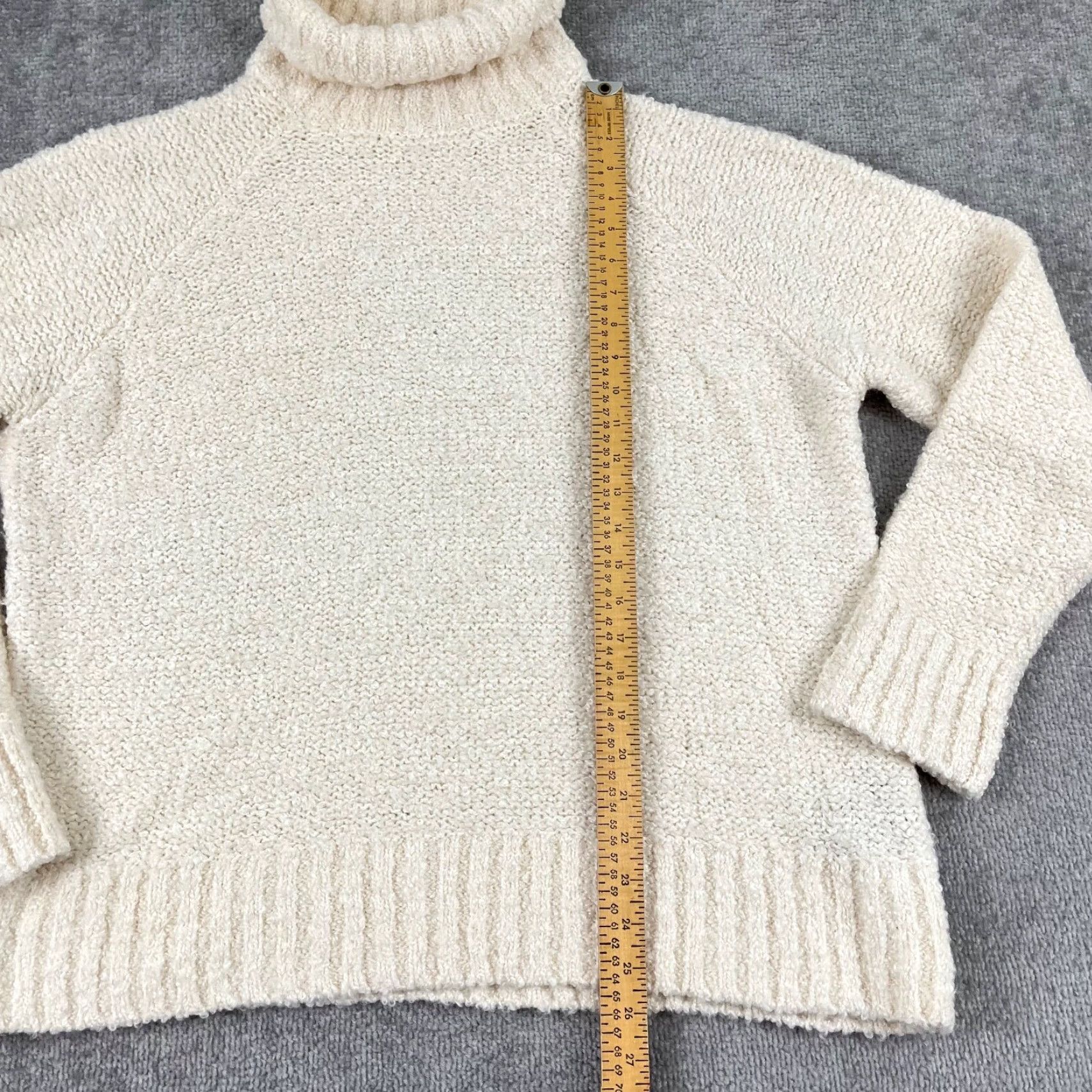 Club Monaco Club Monaco Sweater Women Large Ivory White Wool Blend Knit Turtle Neck Pullover Size L / US 10 / IT 46 - 4 Thumbnail