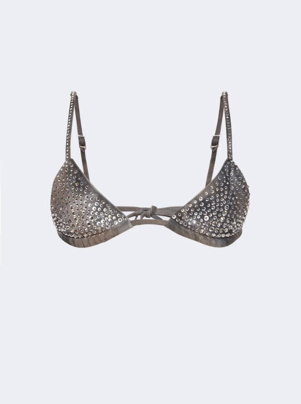 The Attico o1mle0426 Denim Bra Top in Gray Size ONE SIZE - 1 Thumbnail