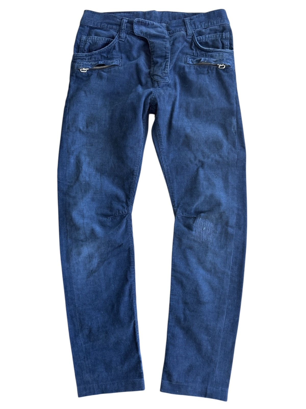 Balmain SS10 Navy Blue Corduroy Pants by Christophe Decarnin Size US 30 / EU 46 - 1 Thumbnail
