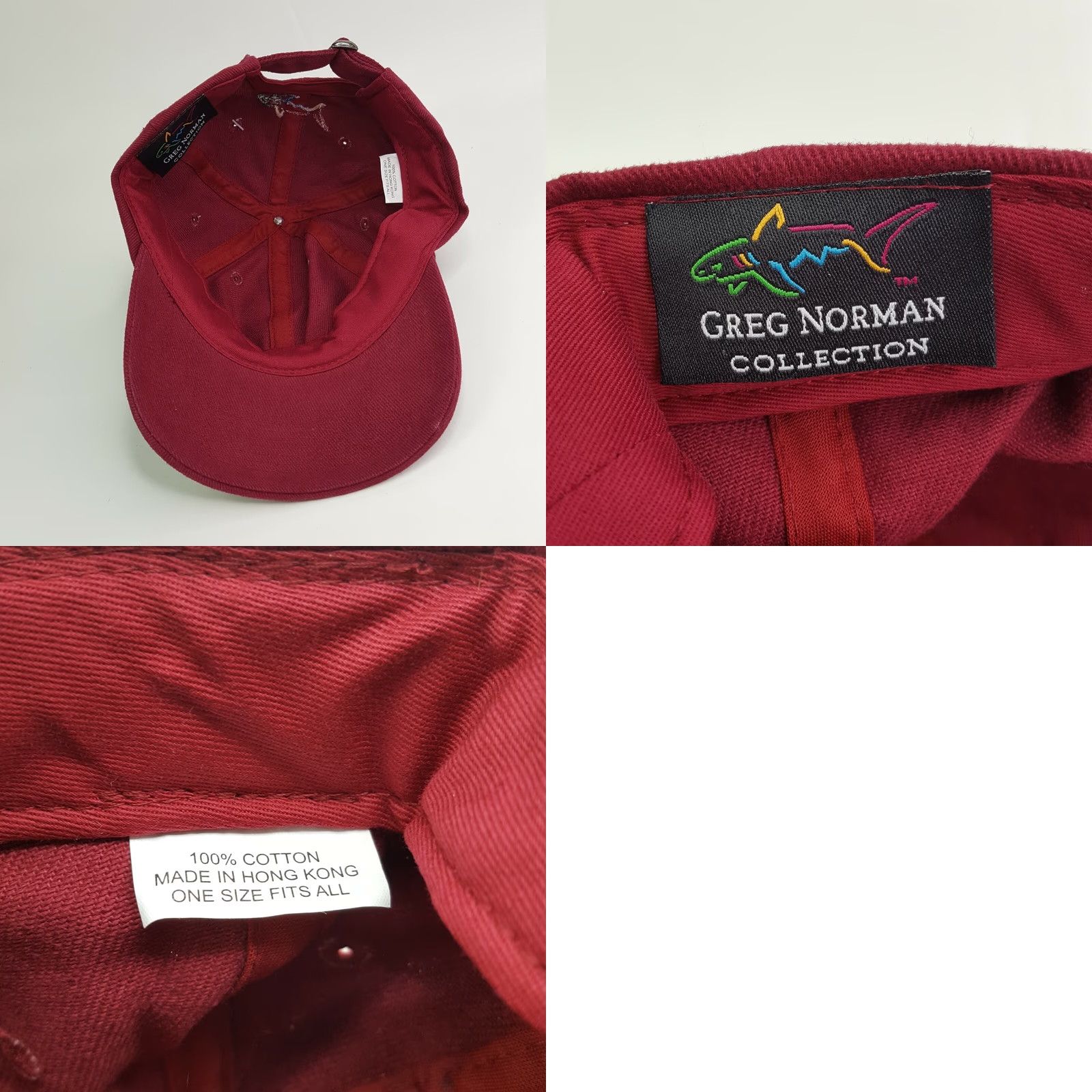 Logo 7 VINTAGE Greg Norman Shark Hat Red GN Logo PGA Baseball Cap 90s Golf Casual Classic Mens Adjustable Hat Size ONE SIZE - 8 Thumbnail