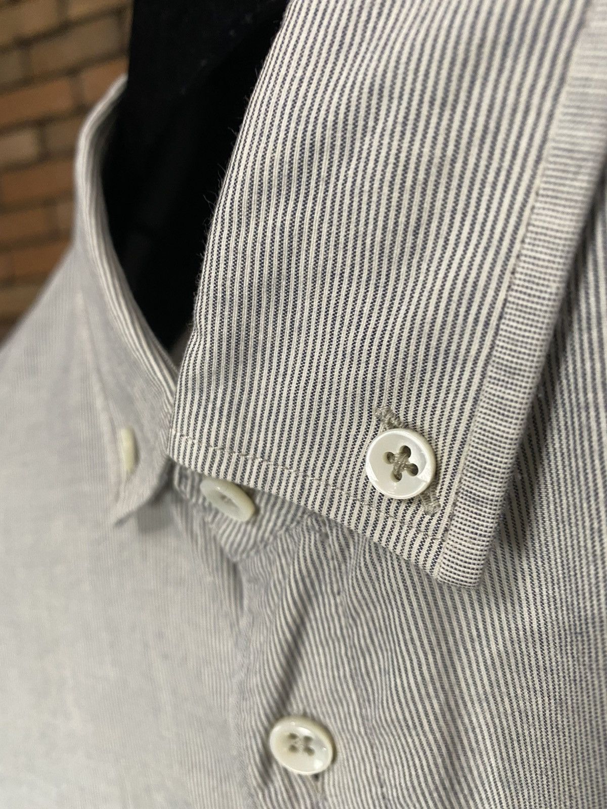 Maison Margiela SS10 $875 CASHMERE BLEND STRIPE GREY DRESS SHIRT BUTTON DOWN Size US M / EU 48-50 / 2 - 7 Thumbnail