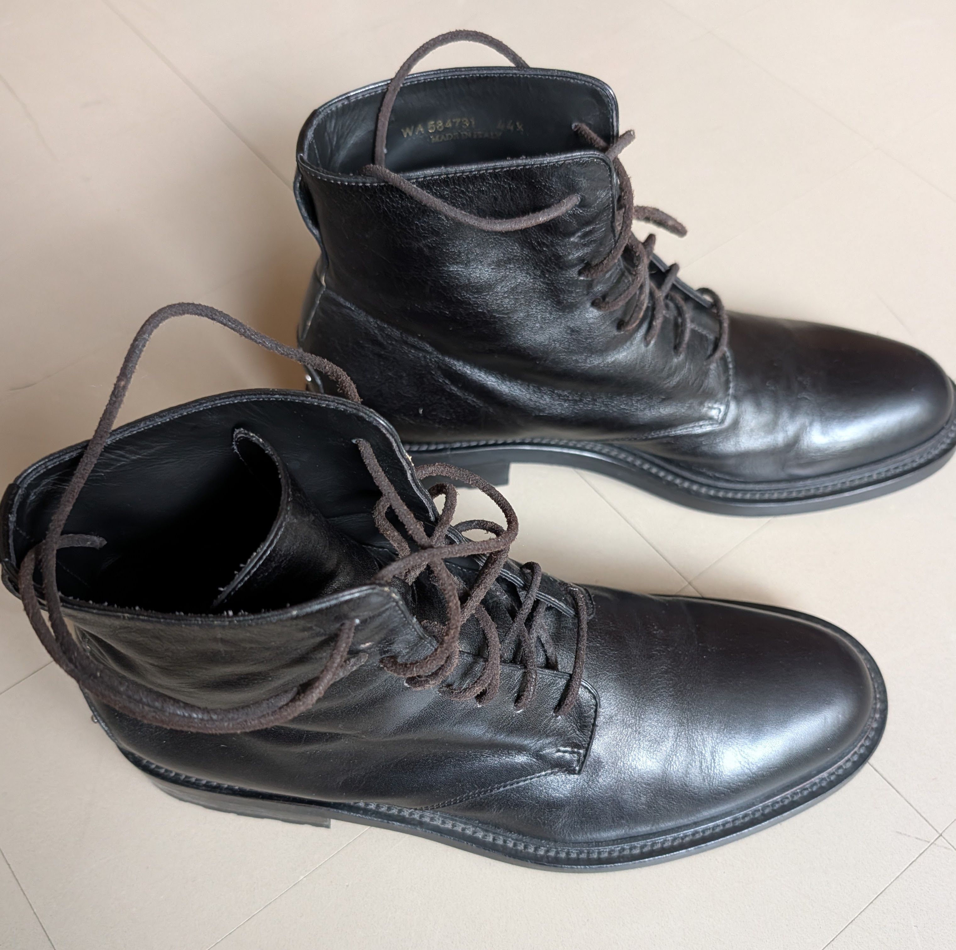 Saint Laurent Paris Black Leather Army Boots Size US 11.5 / EU 44-45 - 2 Thumbnail