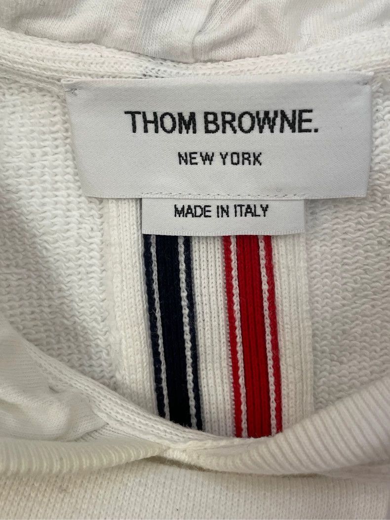 Thom Browne Thom browne White back colored stripe hooded sweatshirt 250 Size US S / EU 44-46 / 1 - 5 Thumbnail