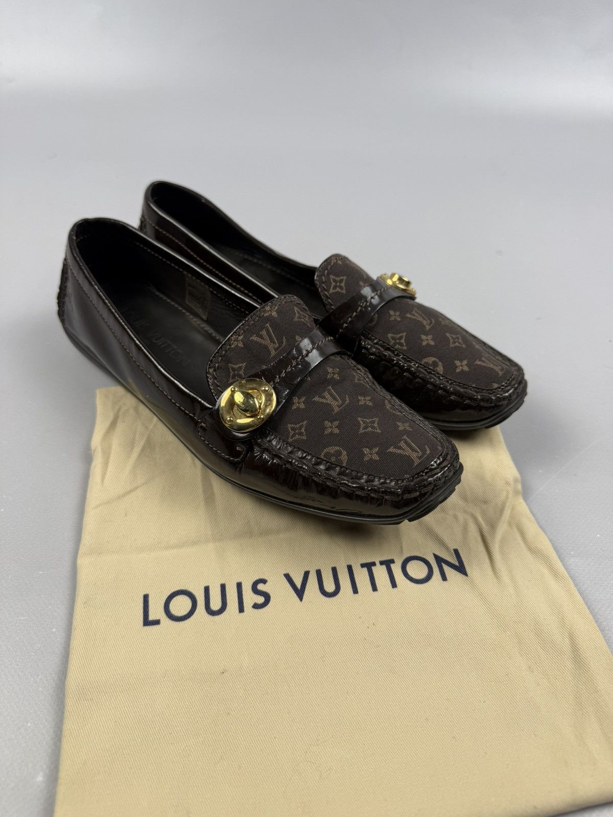 Louis Vuitton Louis Vuitton Monogram Loafers Brown Women EU 39 Luxury Size US 6 / IT 36 - 2 Thumbnail