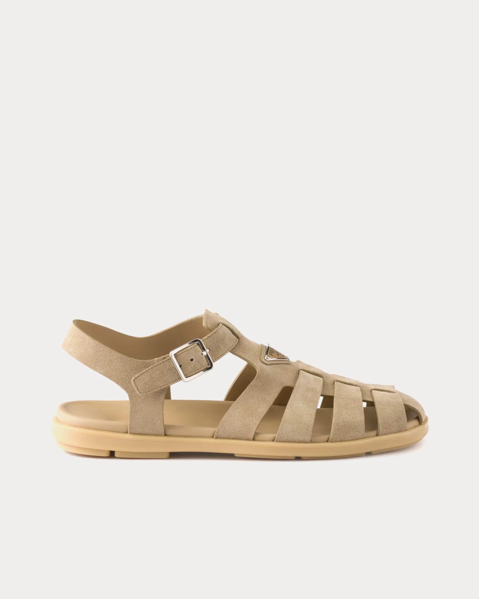 Prada o1mt1gz0526 Fisherman Suede Desert Sandals in Beige Size US 11 / EU 44 - 1 Thumbnail
