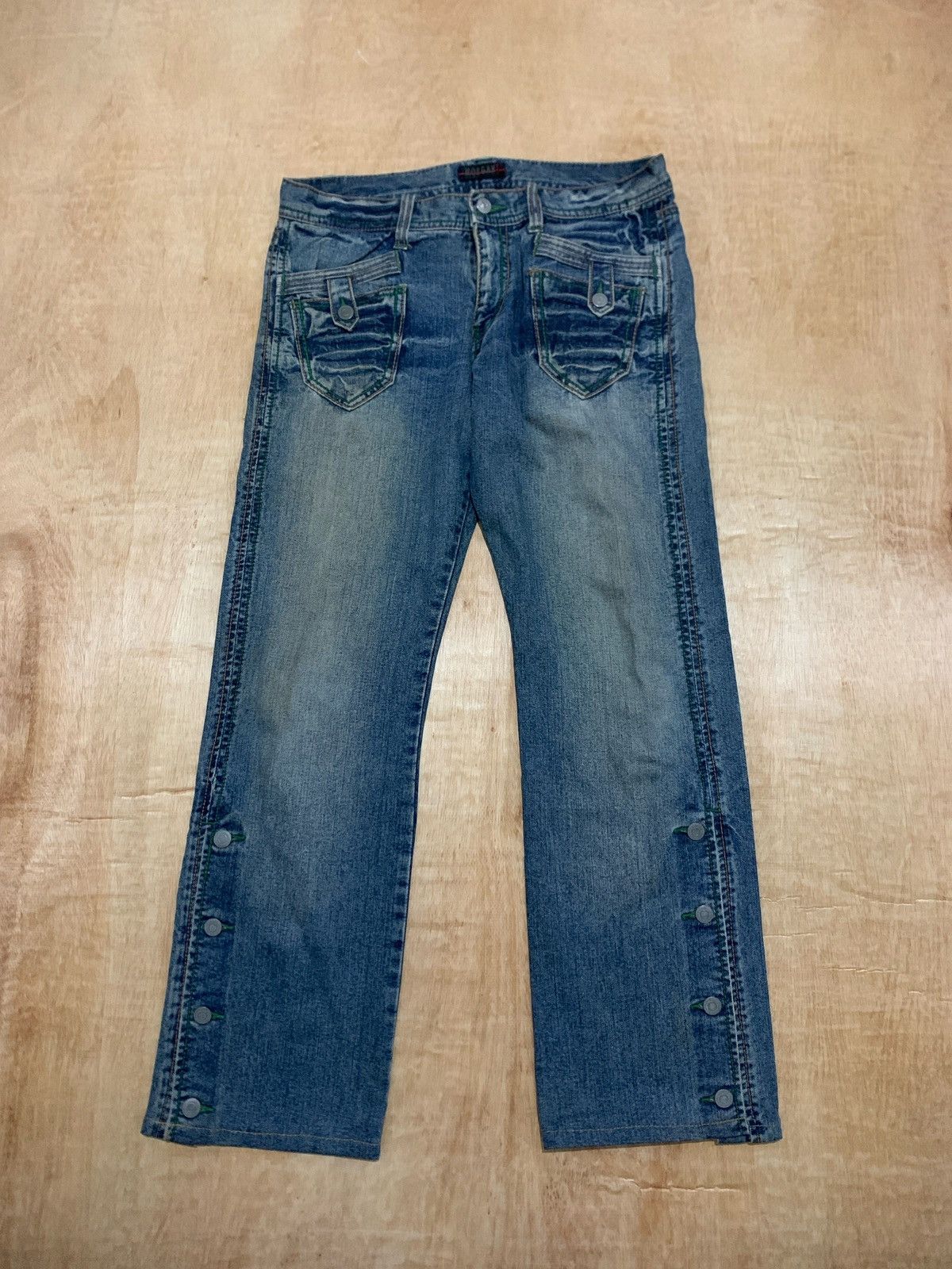 14th Addiction × Japanese Brand Morgan Homme Button Jeans Ifsixwasnine Size US 33 - 1 Thumbnail