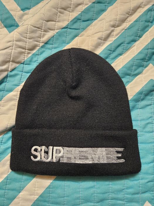 Supreme Supreme Motion Logo Beanie Black SS23 | Grailed