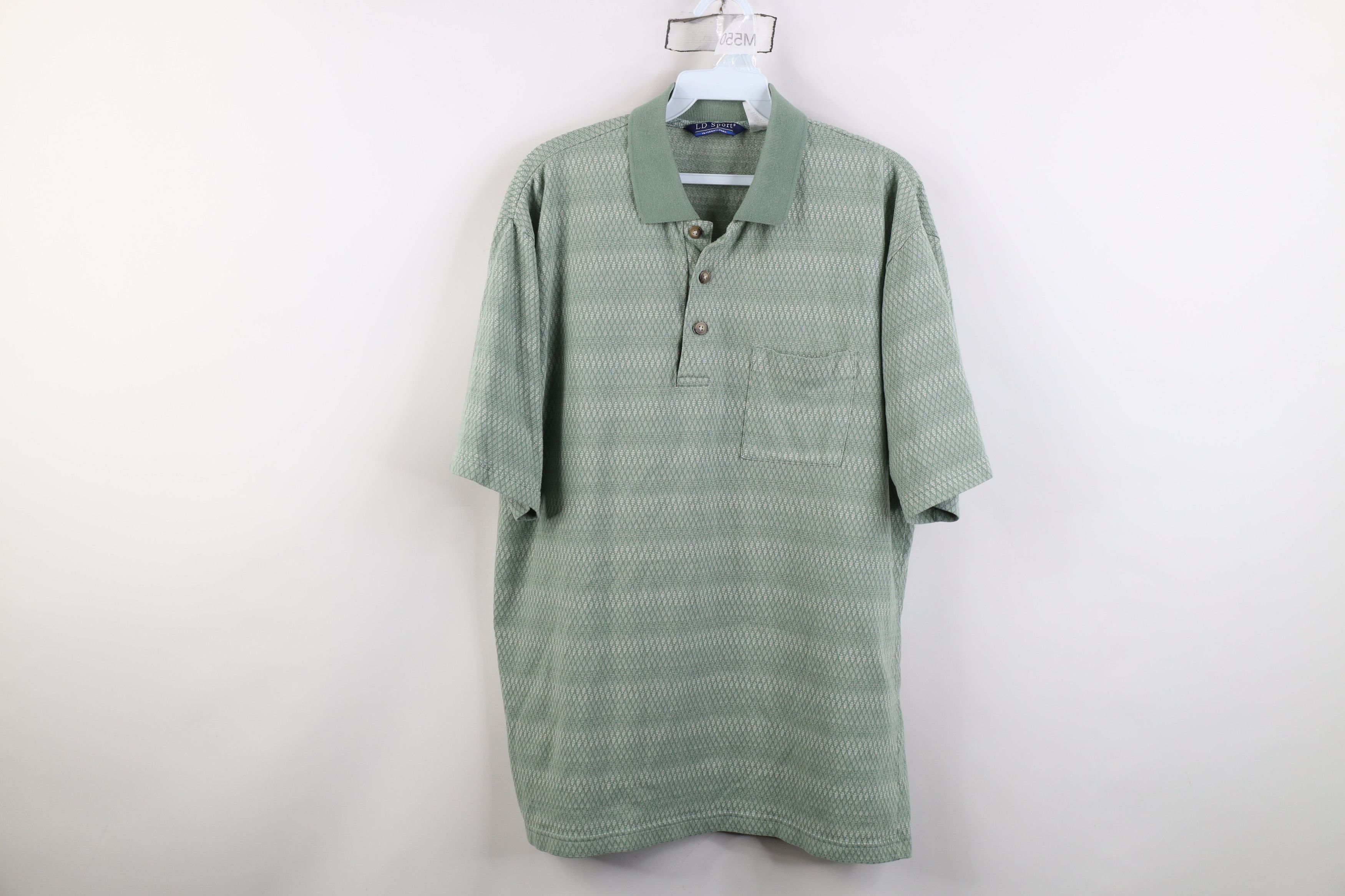 Vintage Vintage 90s Streetwear Striped Diamond Knit Golf Polo Shirt Size US L / EU 52-54 / 3 - 1 Thumbnail