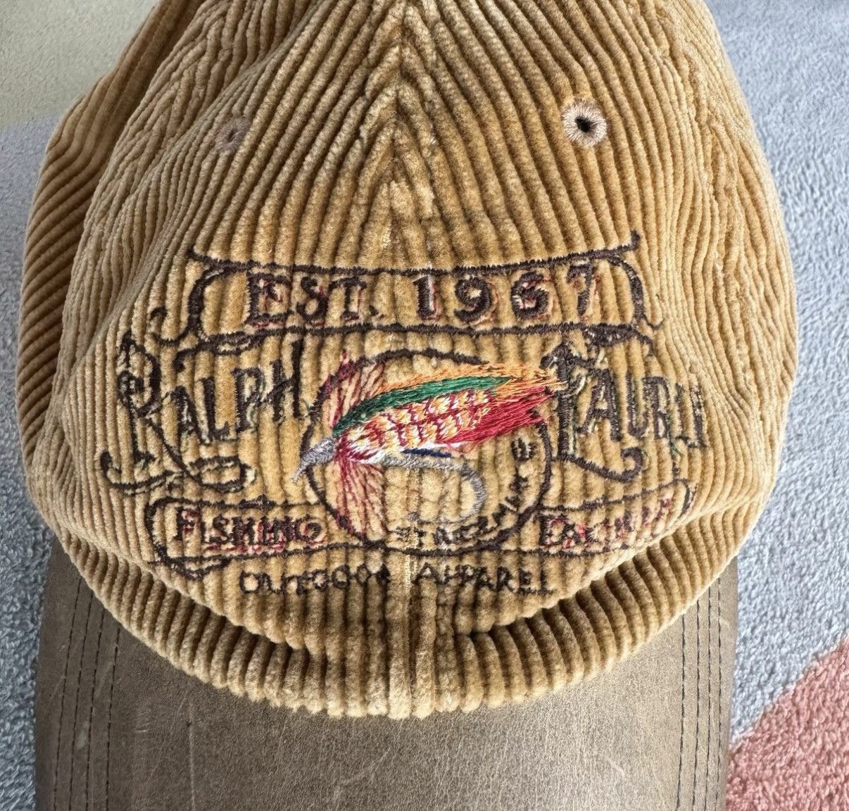Polo Ralph Lauren Ralph Lauren Embroidered Corduroy Leather Visor Cap K22 Size ONE SIZE - 6 Thumbnail