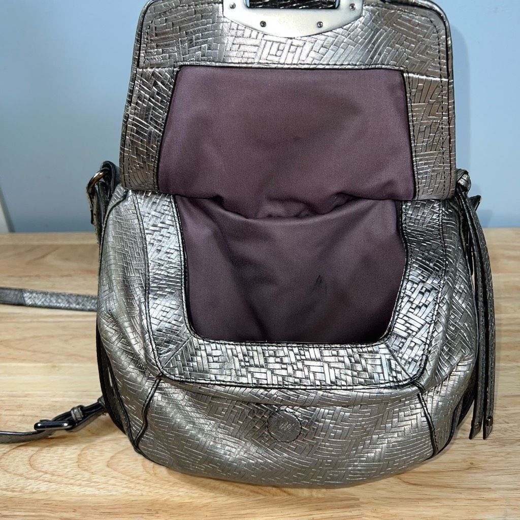 Other Kooba, “Gary” Crossbody Purse in Gunmetal Silver Faux Weave Women’s Bag Size ONE SIZE - 3 Thumbnail