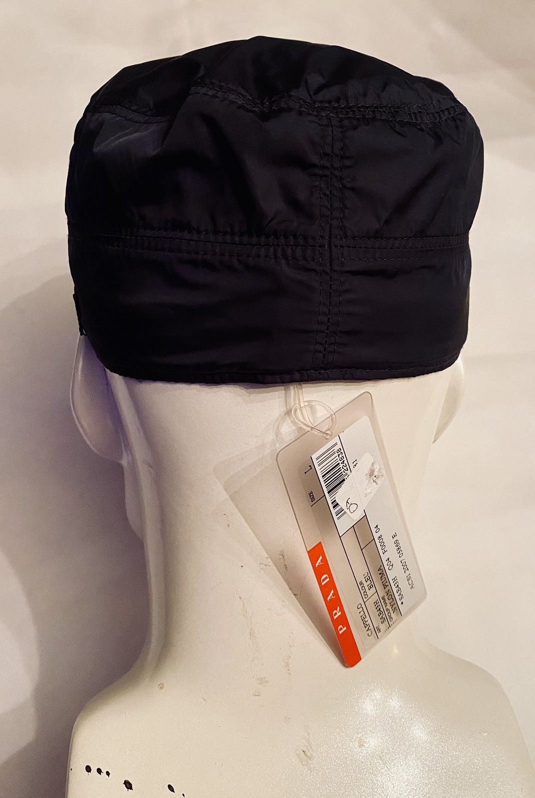 Prada Prada 🇮🇹 Blue Nylon Logo Techno Stripe Cadet Cap Vintage NWT Size ONE SIZE - 9 Thumbnail