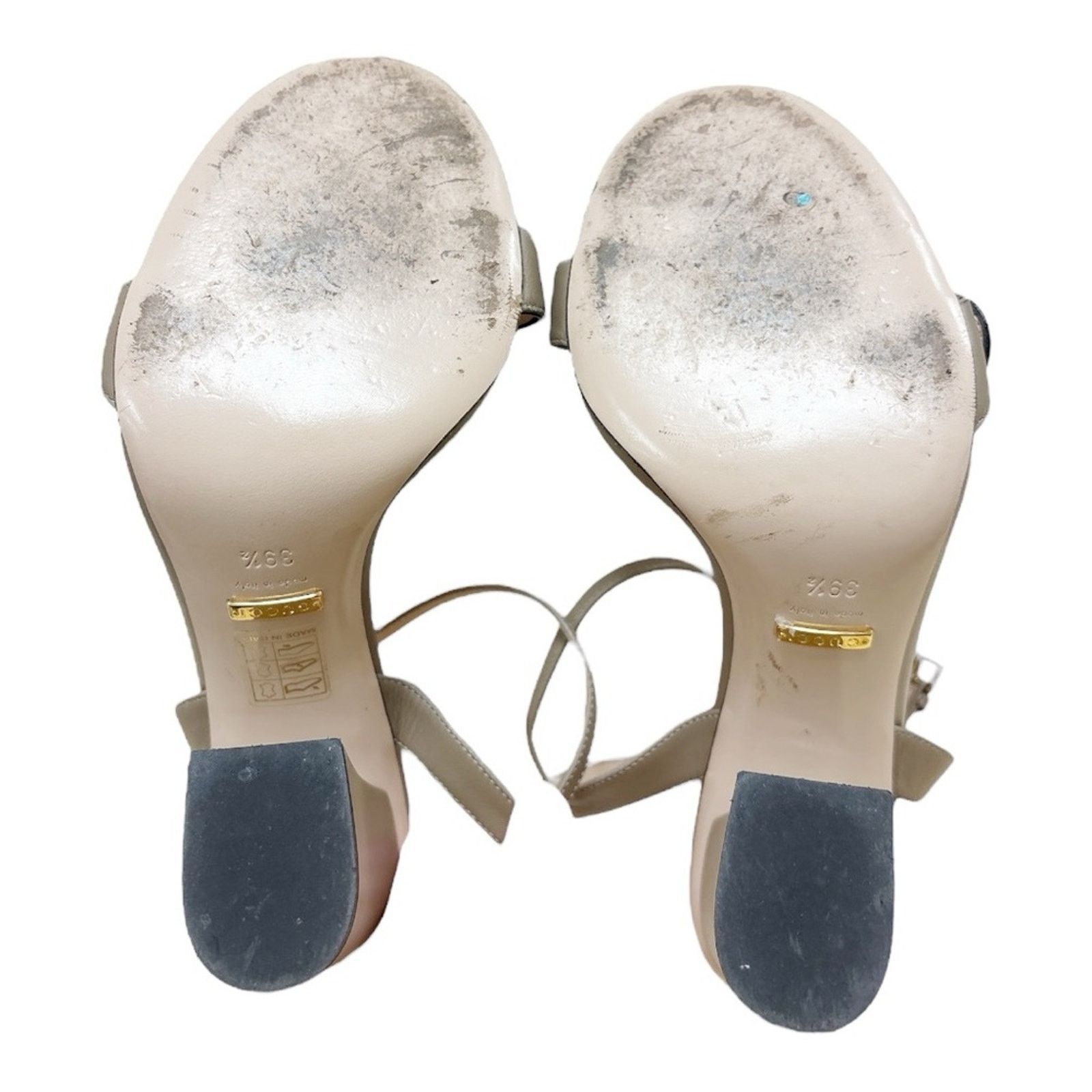 Gucci GUCCI GG Block Heel Sandal EU 39.5 US 9.5 Taupe Leather Size US 9.5 / IT 39.5 - 5 Thumbnail